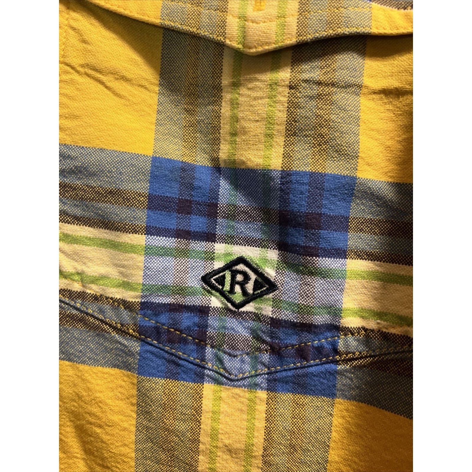 Roper Roper Vintage Men’s L Yellow Plaid LS Cotton Western Shirt Size US L / EU 52-54 / 3 - 9 Thumbnail