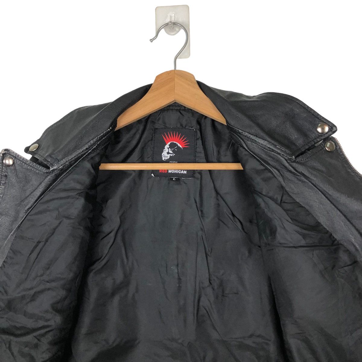 Japanese Brand 🔥VINTAGE BIKER DOUBLE BREAST LEATHER JACKET RED MOHICAN Size US L / EU 52-54 / 3 - 10 Thumbnail