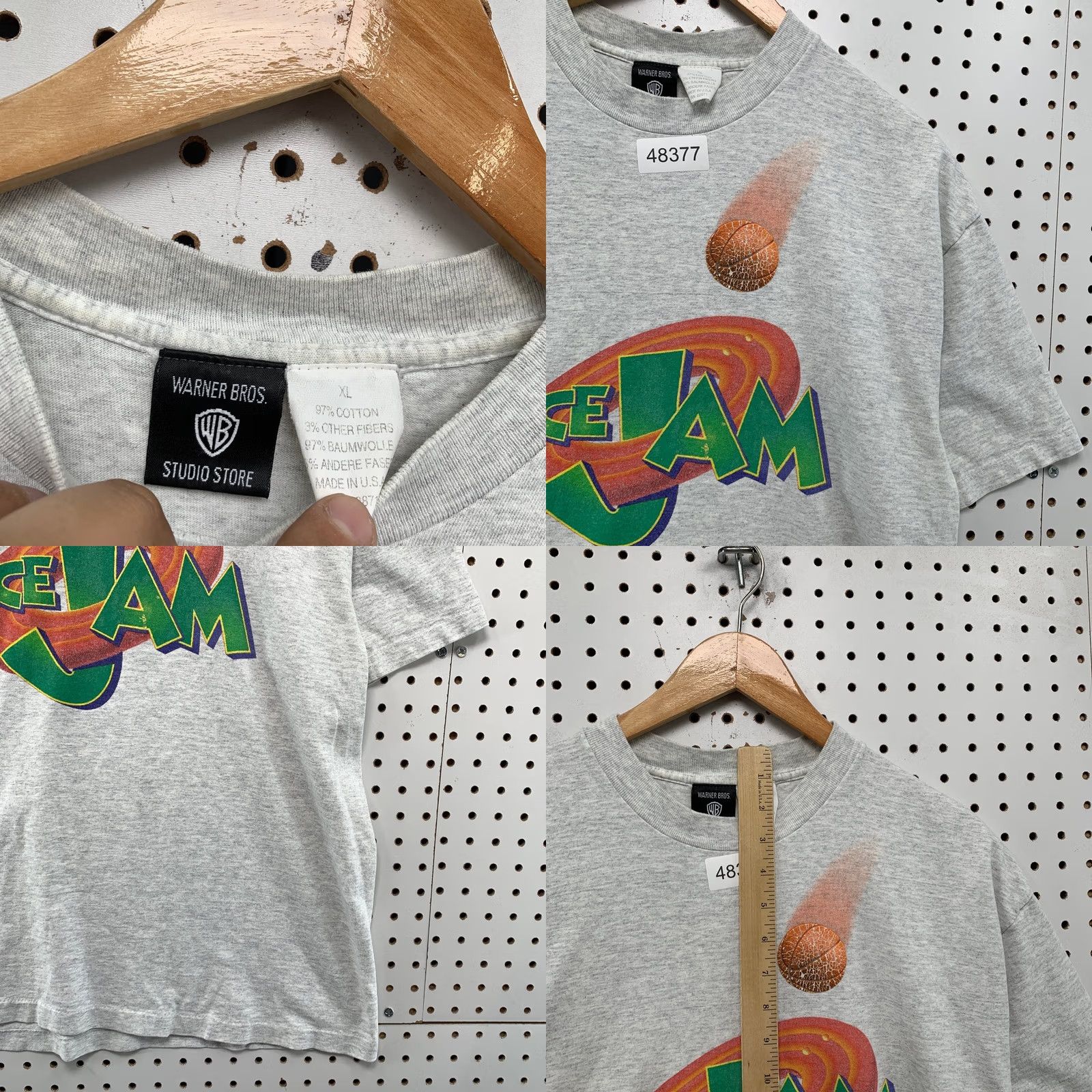 Vintage VINTAGE Nike Space Jam Bugs Bunny Shirt Mens XL Gray Warner Bros USA RARE Size US XL / EU 56 / 4 - 8 Thumbnail
