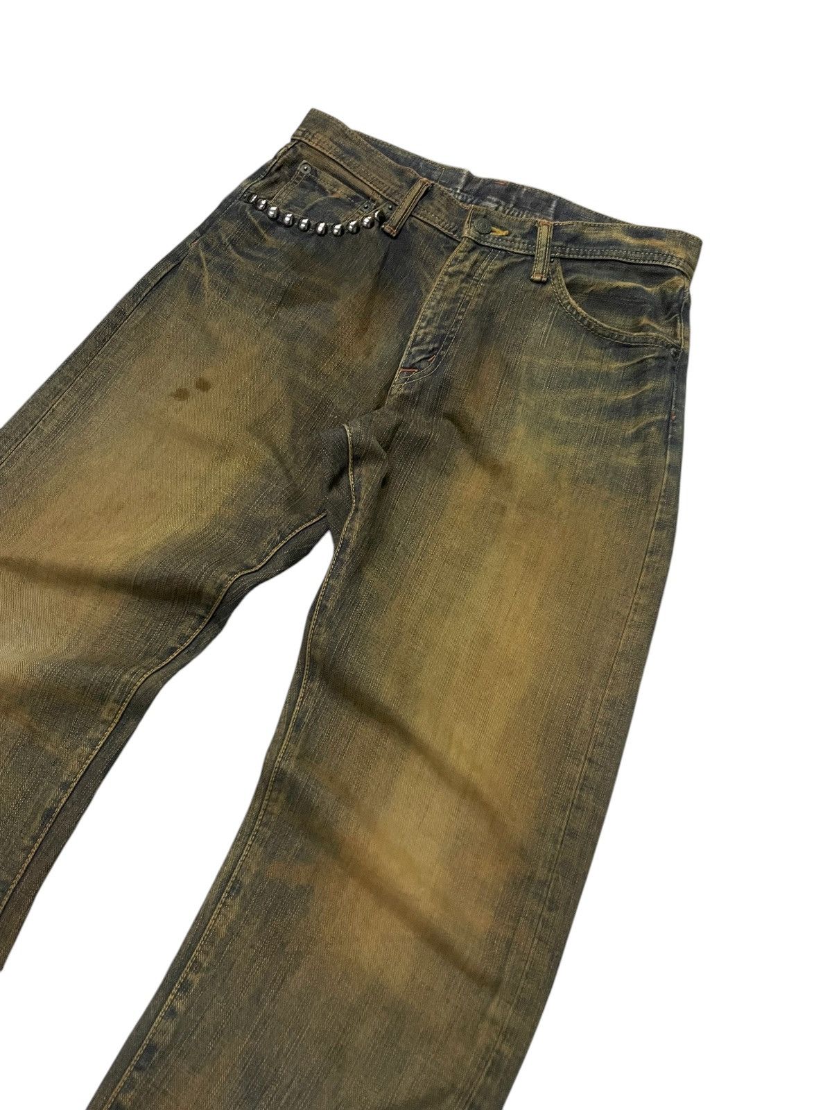 Hysteric Glamour × If Six Was Nine × Le Grande Bleu (L.G.B.) GLHEART Japan Studded Mud Wash Loose Jeans Size US 30 / EU 46 - 3 Thumbnail