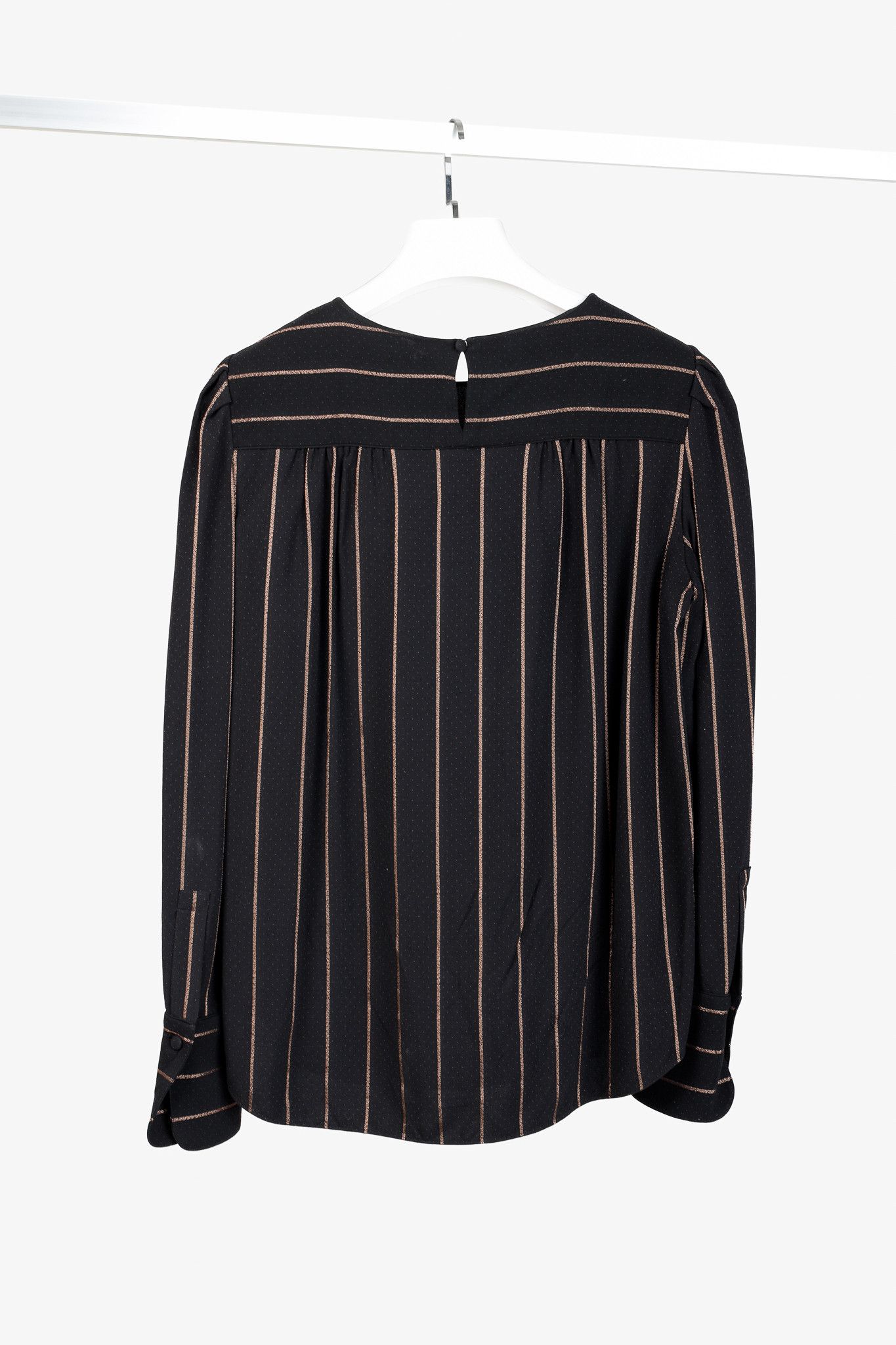 Chloe Chloe PF/17 Microdots & Stripes Viscose Long-Sleeve Blouse Size L / US 10 / IT 46 - 2 Thumbnail