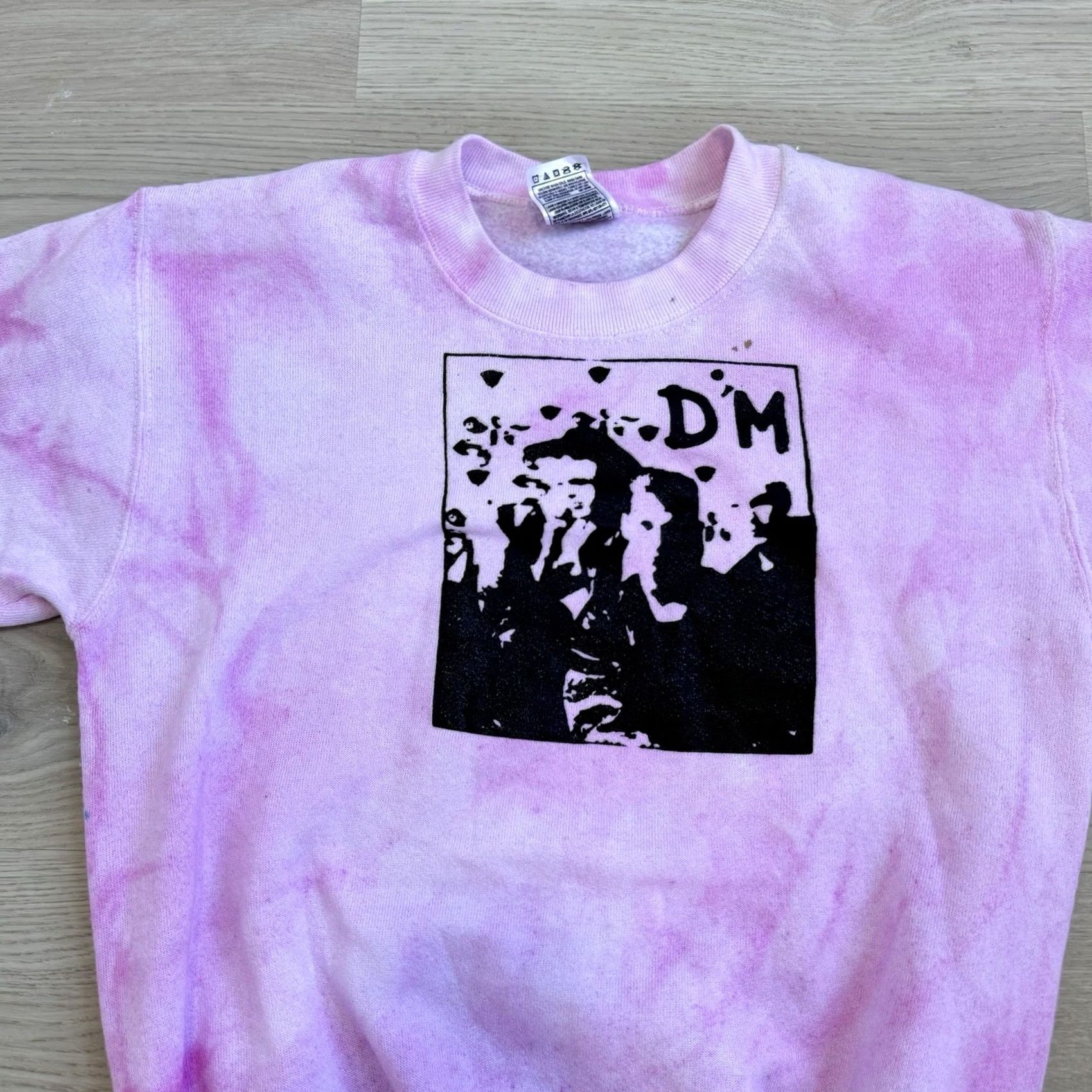 Fruit Of The Loom VINTAGE Depeche Mode Sweatshirt Crewneck Women’s Pink Cut Off Grunge New Wave Cropped Pullover Sweatshirt 90s Mens Women Size XL / US 12-14 / IT 48-50 - 2 Thumbnail
