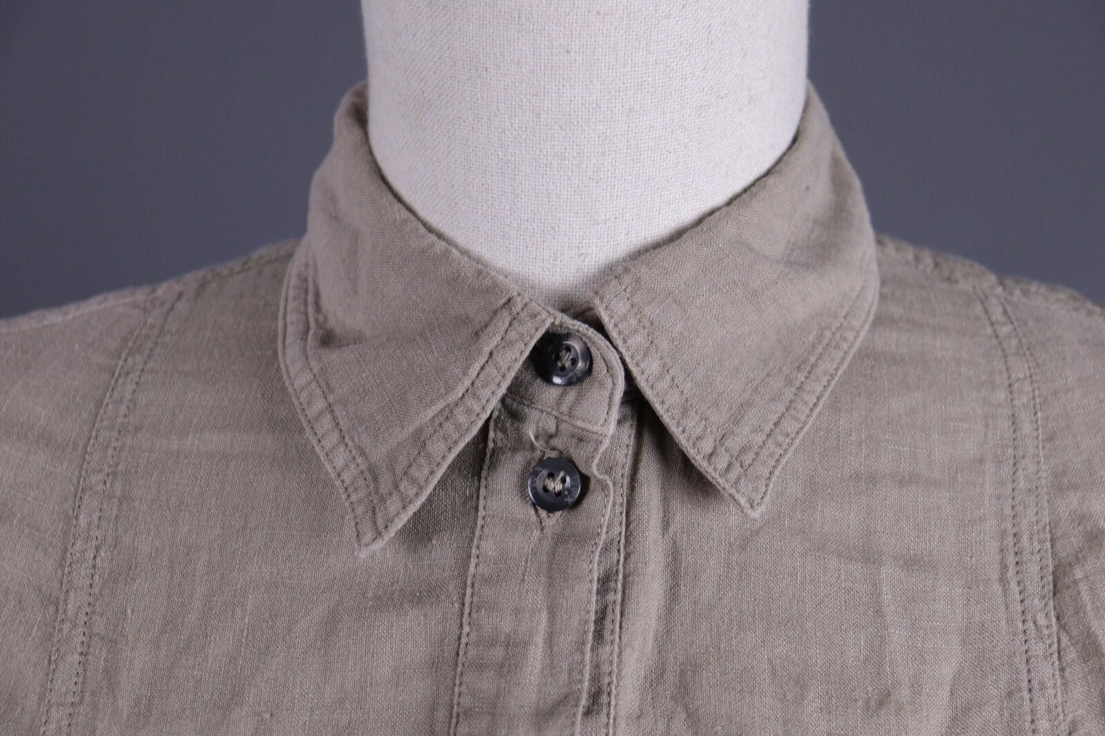 120% Lino 120% Lino Brown 100% Linen Summer Blouson Dress Size 40 Size M / US 6-8 / IT 42-44 - 4 Thumbnail
