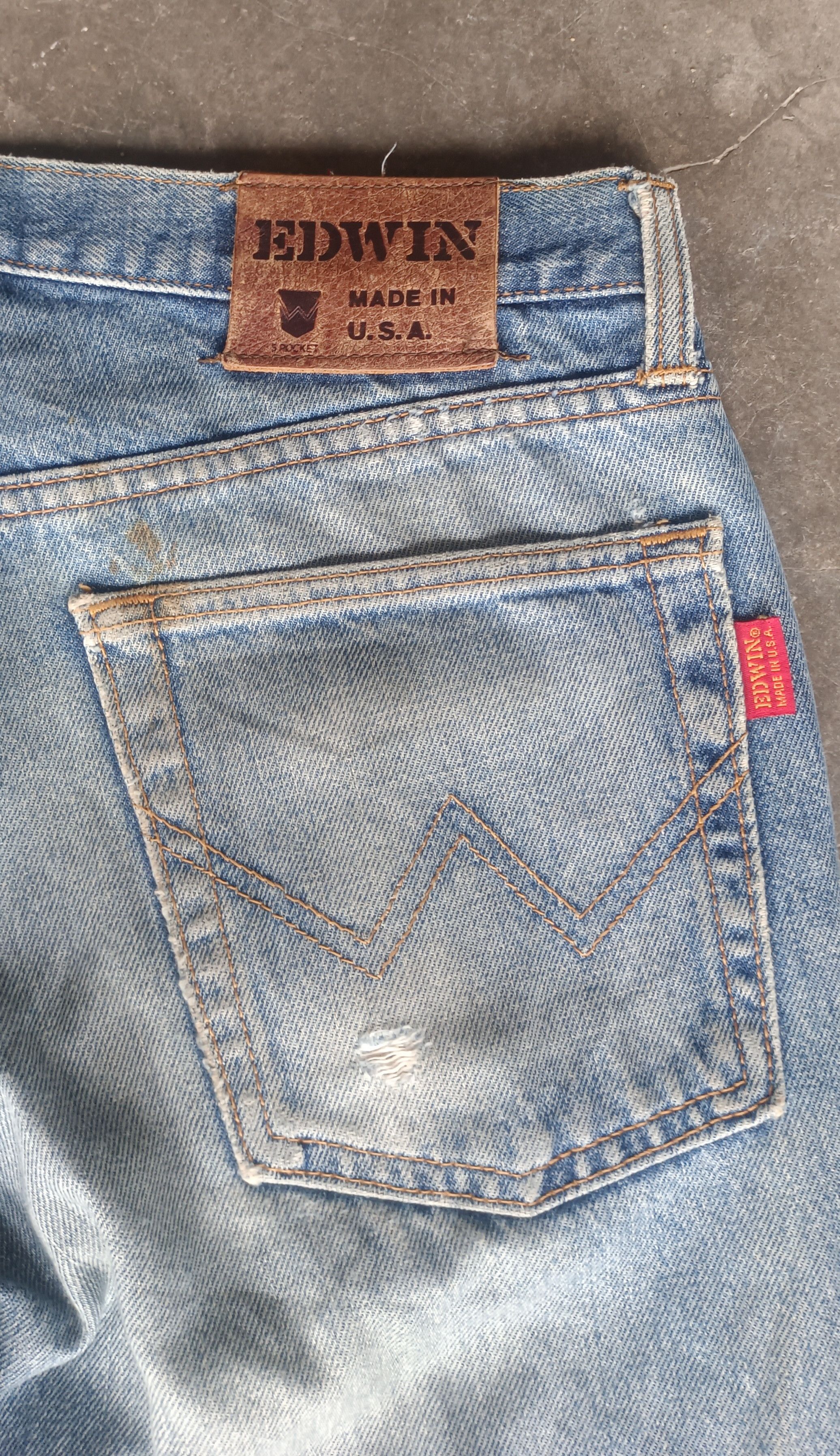 Edwin Vintage💥 Edwin Made In USA Distressed Denim Size US 32 / EU 48 - 8 Thumbnail