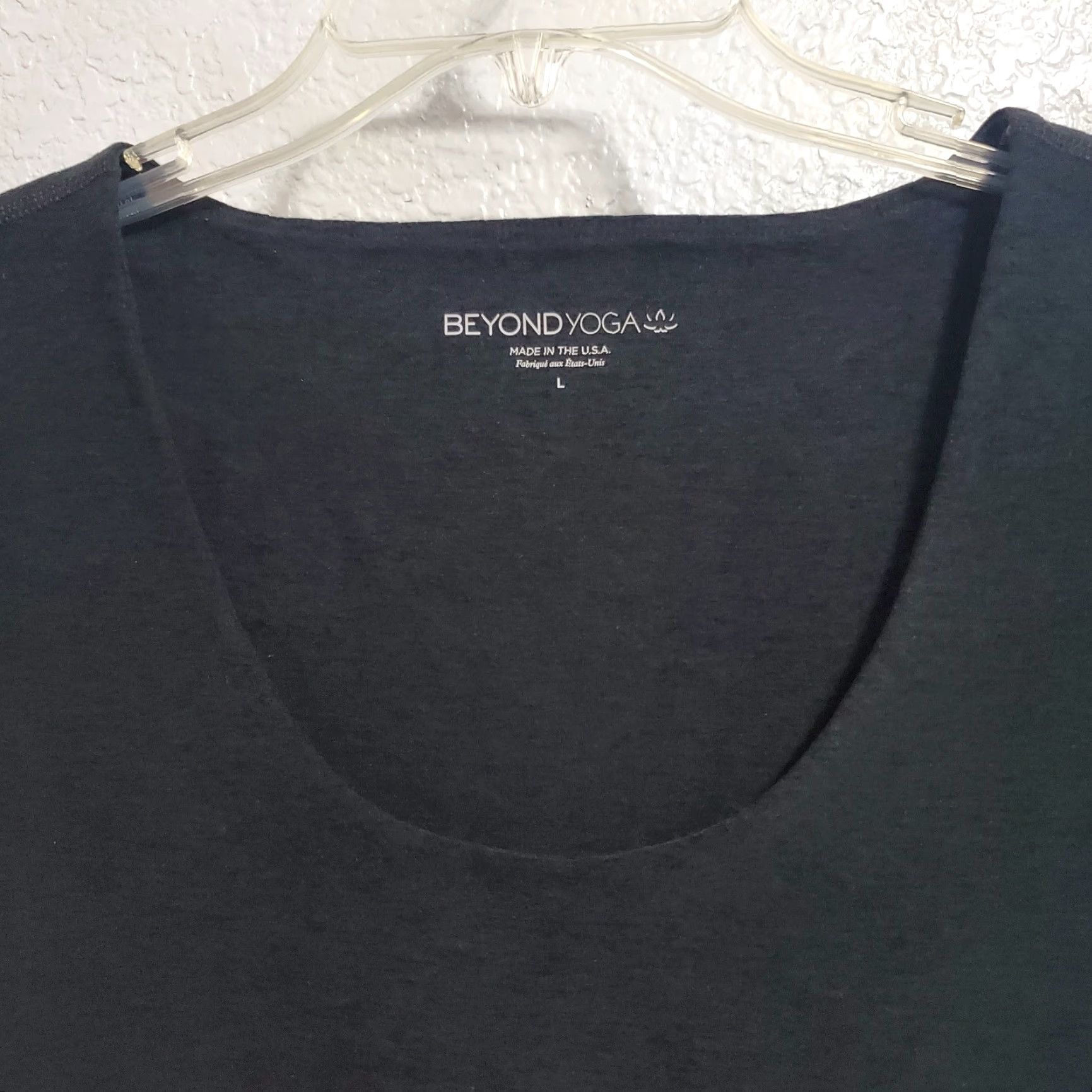 Beyond Yoga VINTAGE Beyond Yoga Crop Top Women L Charcoal Gray Scoop Neck Short Sleeve Stretch Size L / US 10 / IT 46 - 4 Thumbnail