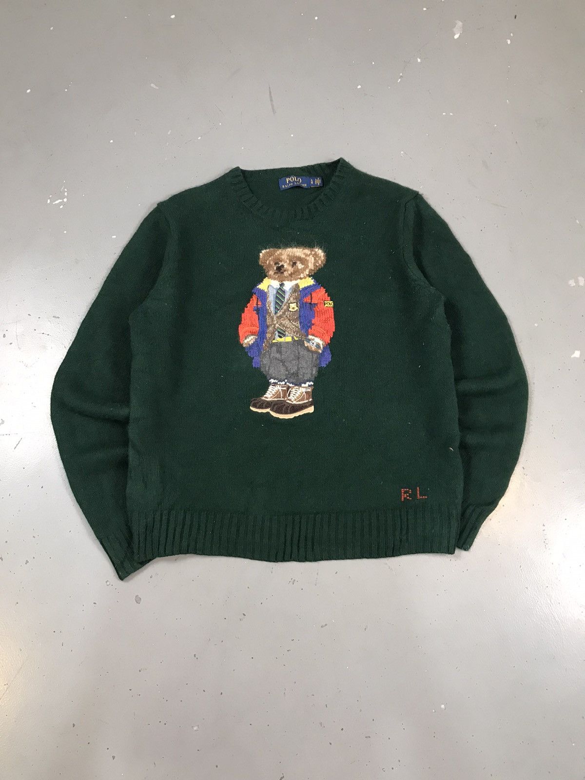 Vintage polo Ralph Lauren crazy bear 🐻 knit sweater