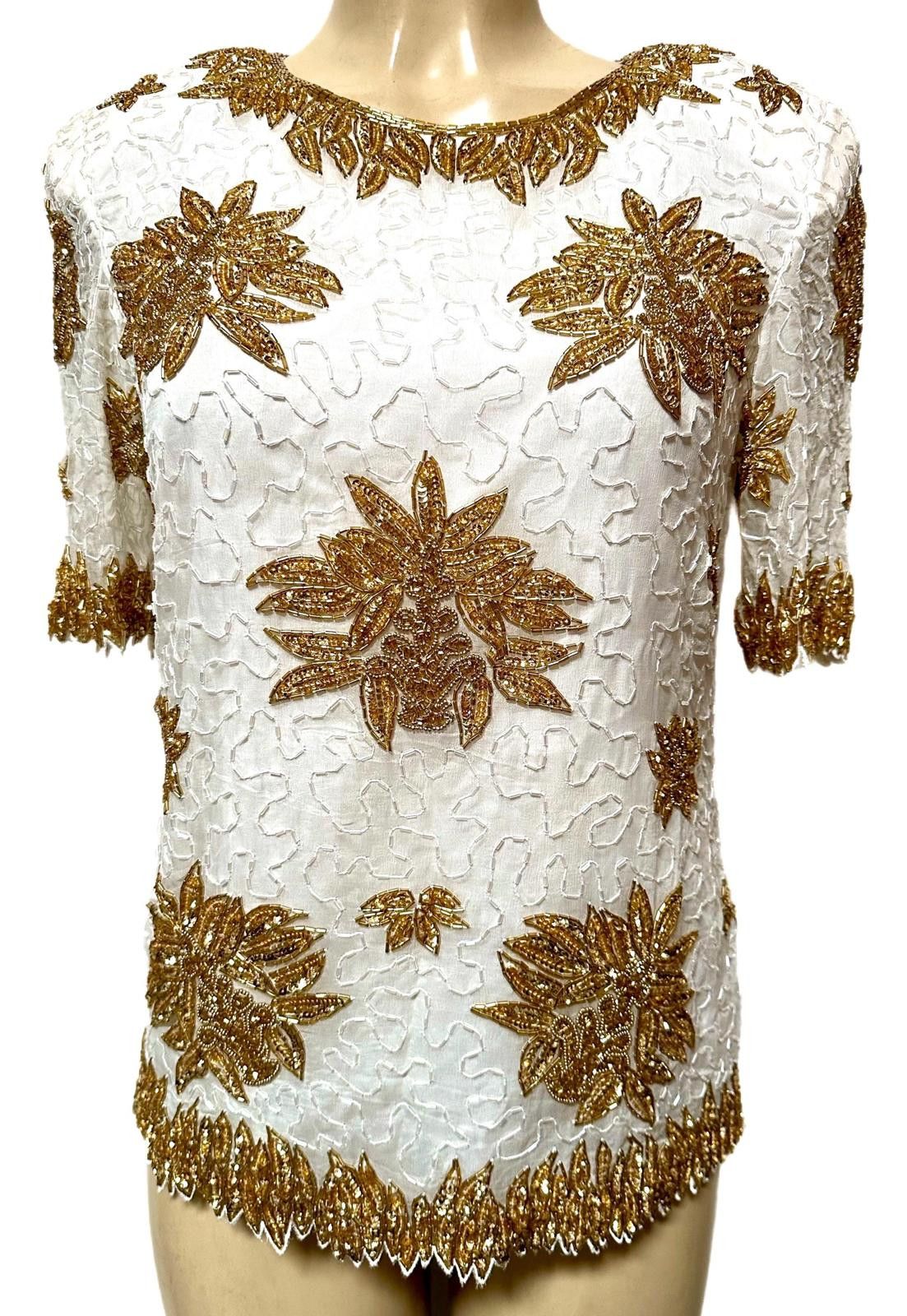 Other Sequin Top White Gold size 4 Size S / US 4 / IT 40 - 1 Thumbnail