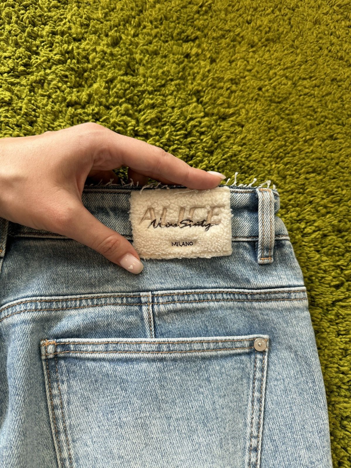 Designer × Miss Sixty Miss Sixty wide leg palazzo fur patch jeans denim Y2K Size 27" / US 4 / IT 40 - 3 Thumbnail