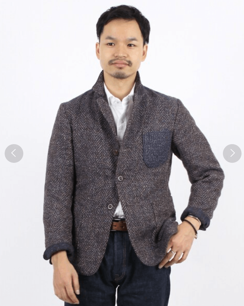 45R Indigo Kuba Tweed Blazer Jacket