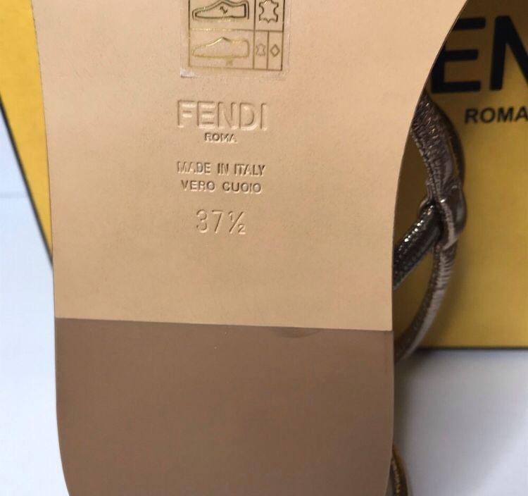 Fendi - New FENDI Metallic Nappa Fendi O'Lock Gladiator Flat Sanda Size US 7.5 / IT 37.5 - 16 Thumbnail
