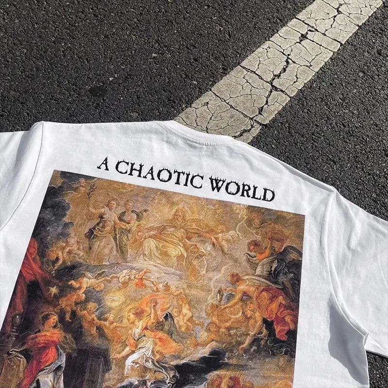 Japanese Brand a chaotic world graphic tee vintage y2k style white tshirt Size US M / EU 48-50 / 2 - 2 Thumbnail
