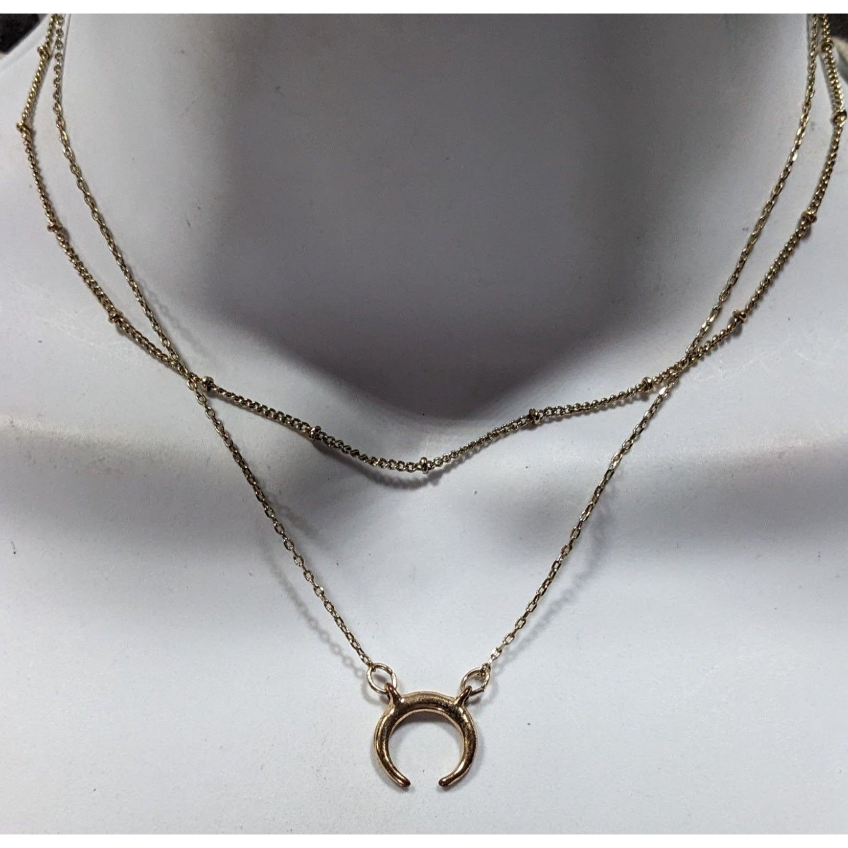 Other Minimalist Witchy Crescent Moon Gold Tone Layered Necklace Size ONE SIZE - 1 Thumbnail