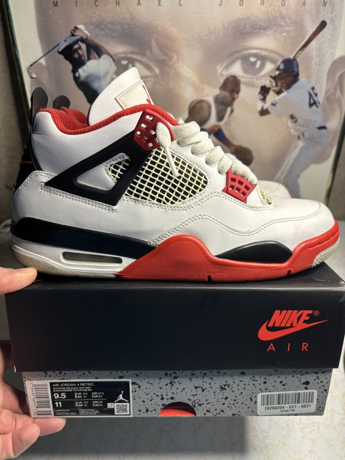 Jordan Brand Jordan Retro 4 “Fire Red” 2020 Size US 9.5 / EU 42-43 - 1 Thumbnail