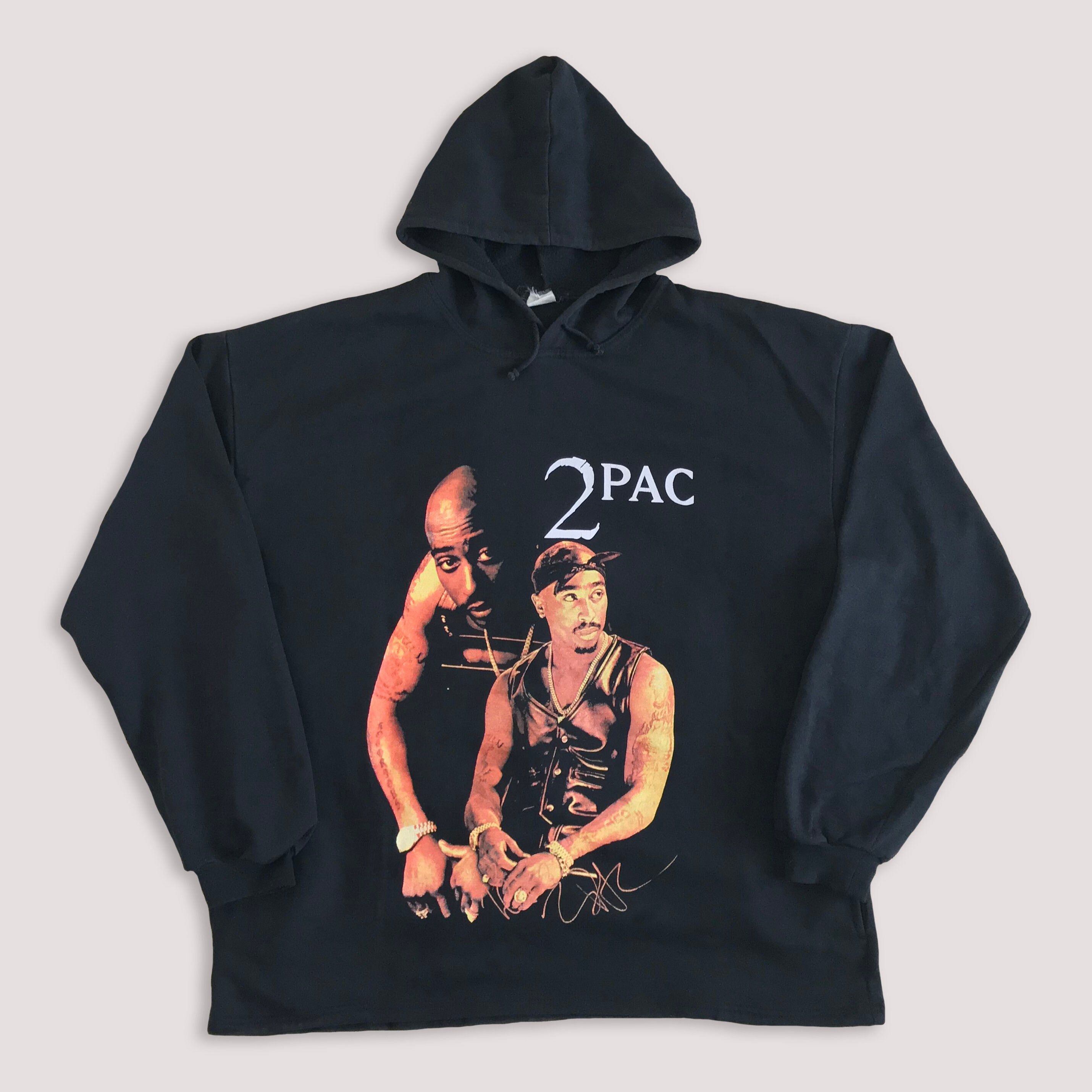 Rap Tees Vintage 90s 2PAC Hoodie Tupac Shakur Hip Hop Rap Versace Size US XL / EU 56 / 4 - 2 Thumbnail