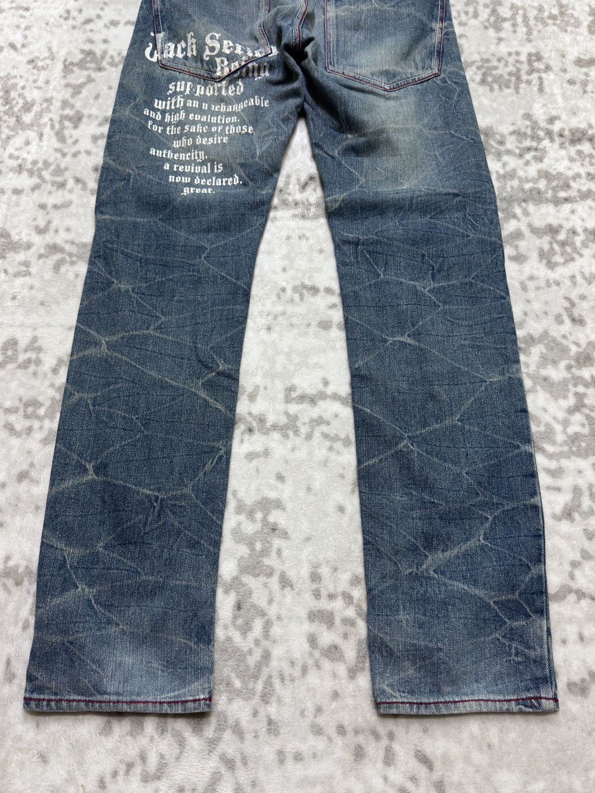 Hysteric Glamour Jack Serika Poem Print Denim Crack Wash Visual Kei Archive Size US 29 - 12 Thumbnail