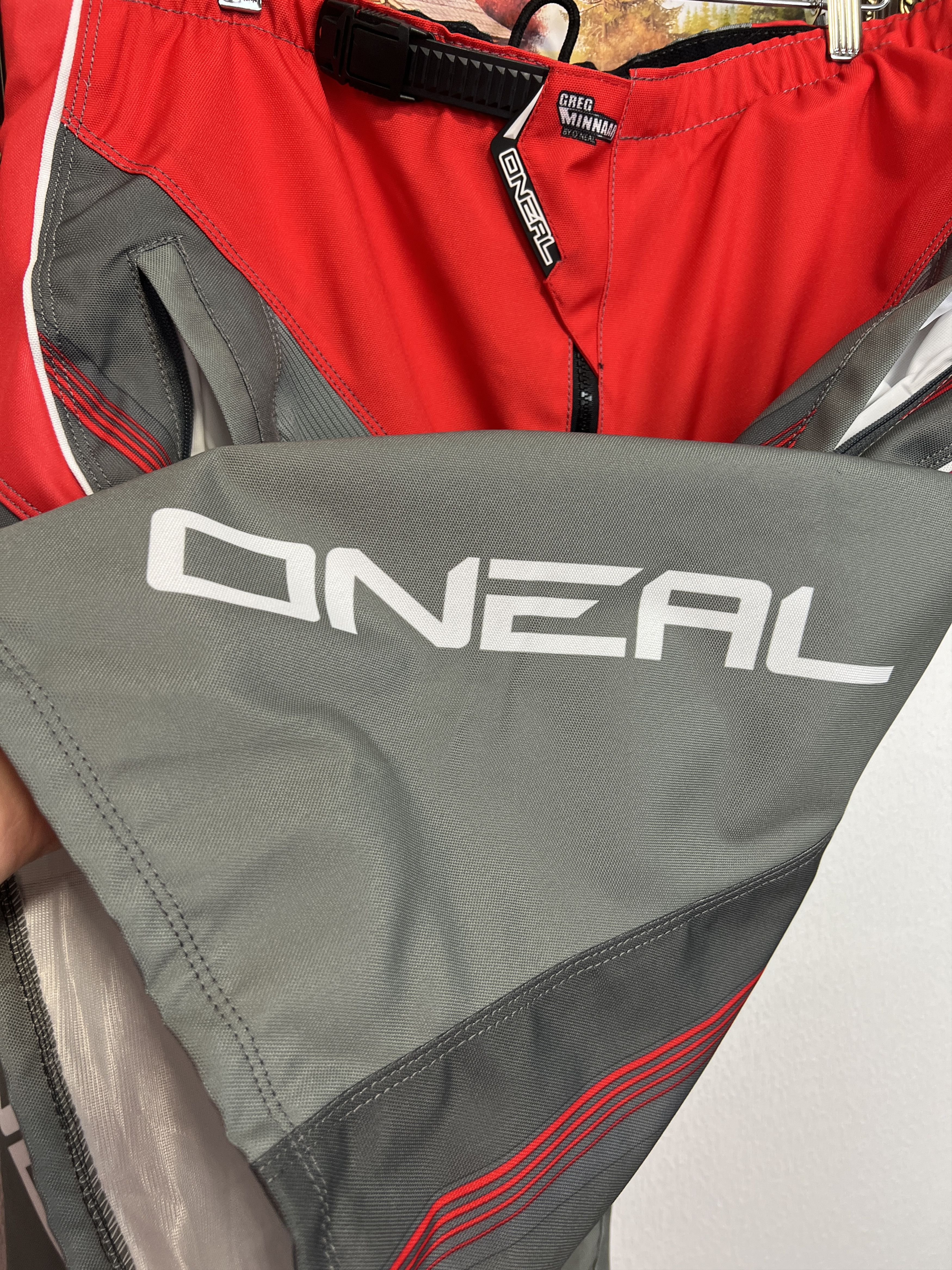 O'Neill Element FR Red Grey Shorts Racing Tech Ride Motobike Hype Size US 38 / EU 54 - 4 Thumbnail