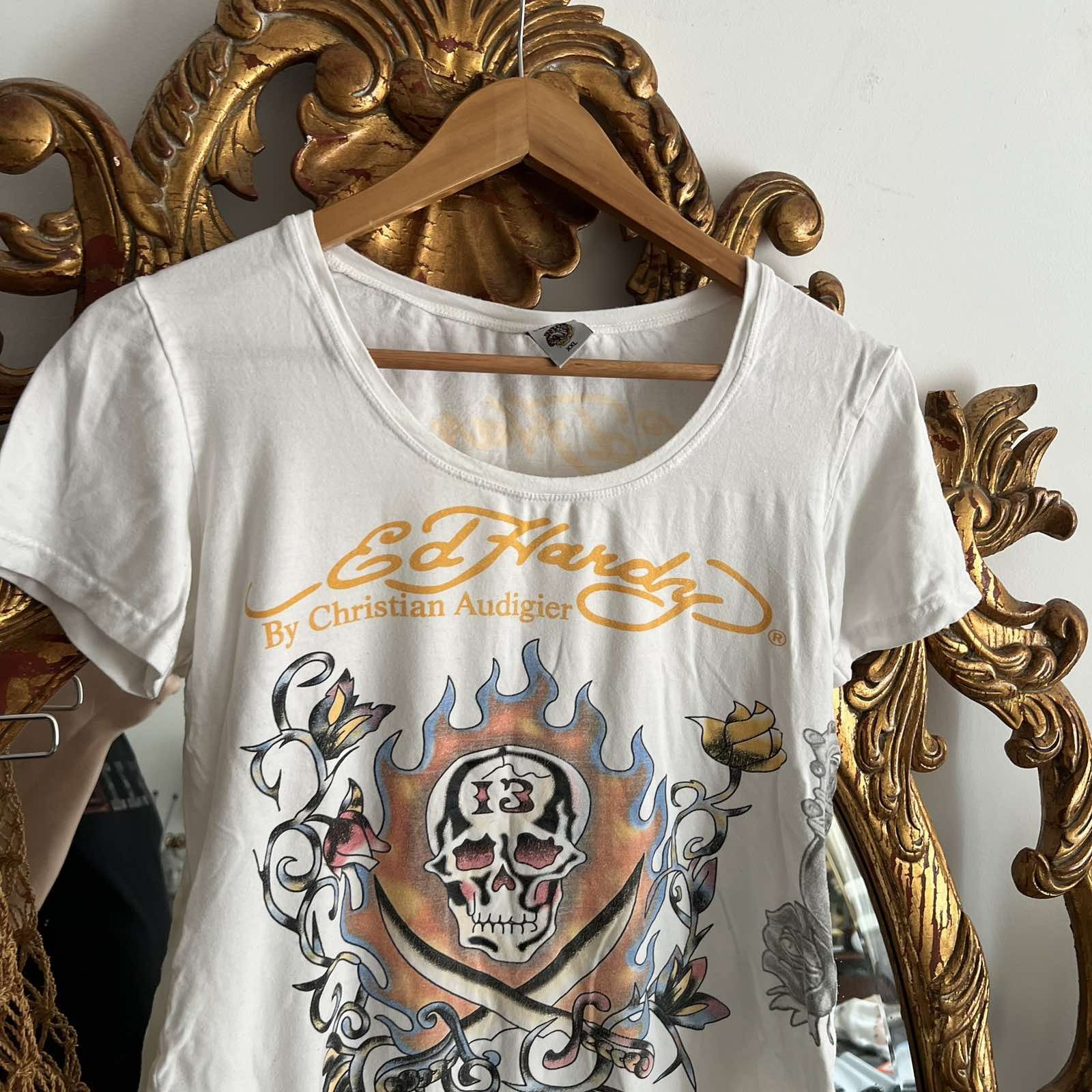 Christian Audigier × Ed Hardy Vtg. Ed Hardy Woman's T-Shirt Sz XXL Size XXL / US 16-18 / IT 52-54 - 3 Thumbnail