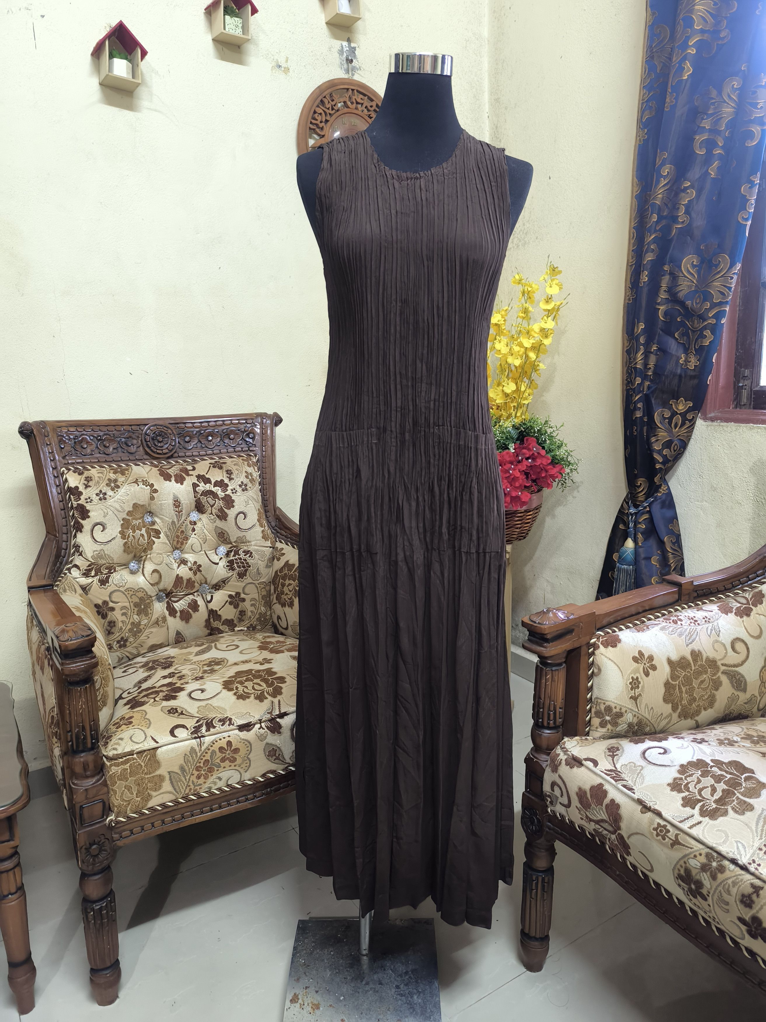 Japanese Brand × Vintage VINTAGE DRESS PLEATED LIKE PLEATS PLEASE DRESS Size M / US 6-8 / IT 42-44 - 1 Thumbnail
