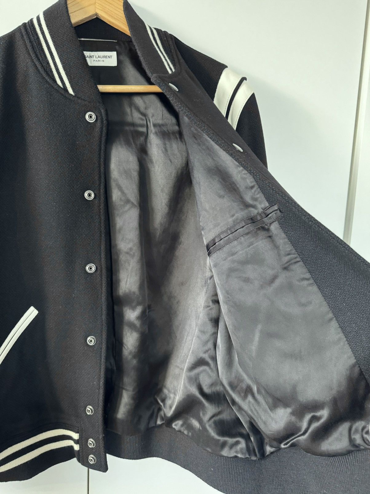 Saint Laurent Paris SS22 Black and White Wool Teddy Jacket 54 Size US XL / EU 56 / 4 - 9 Thumbnail