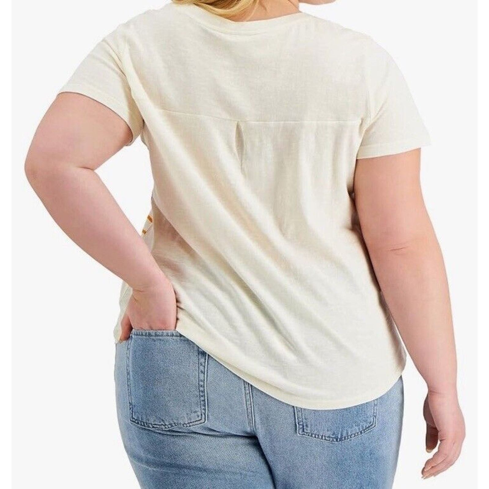 Other Style & Co Plus Size 100% Cotton Striped Top Rainbow 2X Size XXL / US 16-18 / IT 52-54 - 3 Thumbnail