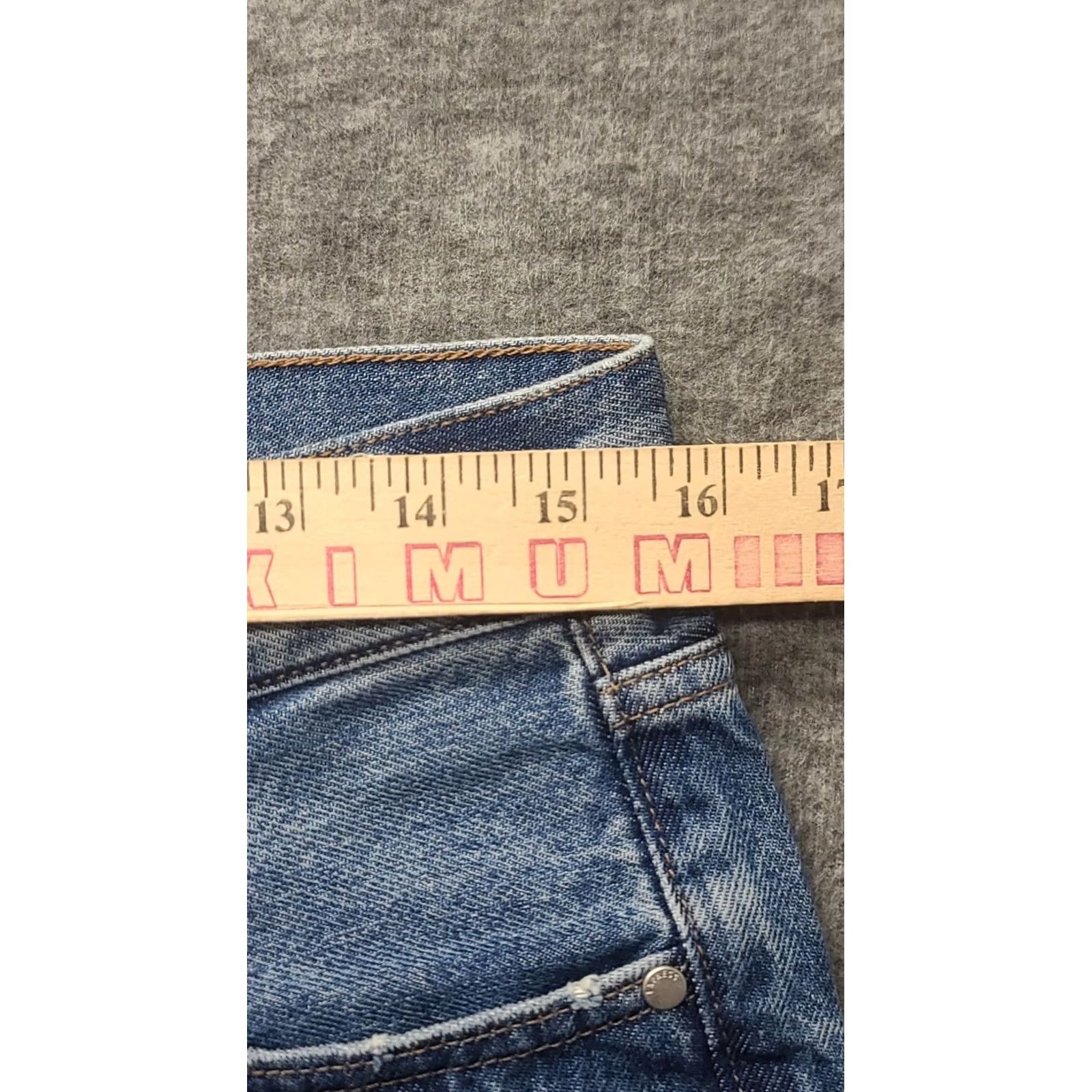 Express VINTAGE EXPRESS Jeans Womens 6x32 70S Flare Regular Fit Mid Rise Festival Distressed Size 28" / US 6 / IT 42 - 3 Thumbnail