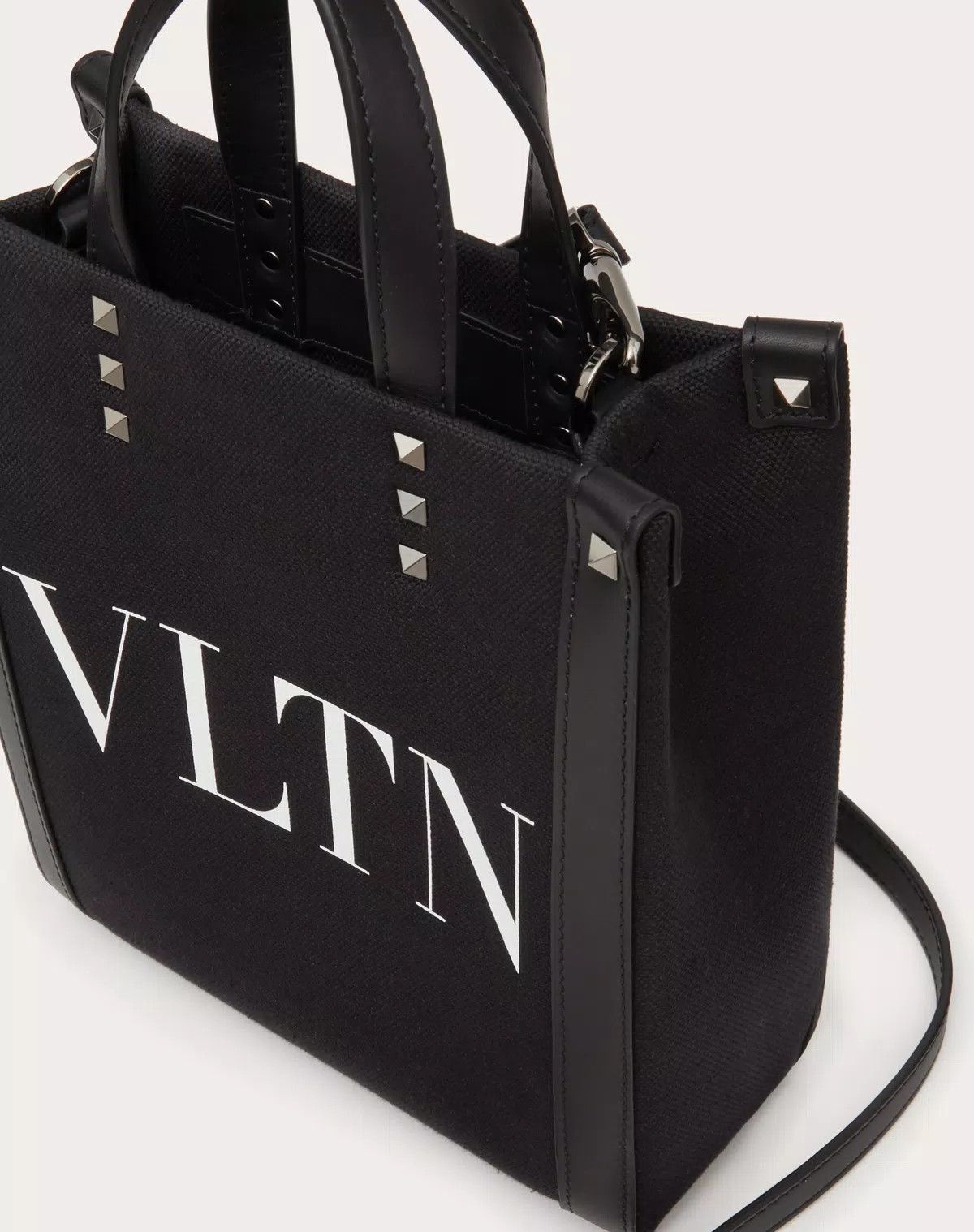Valentino oc11z0725 Size: OS/ Ecolab Mini Canvas Shopper in Black Size ONE SIZE - 7 Thumbnail