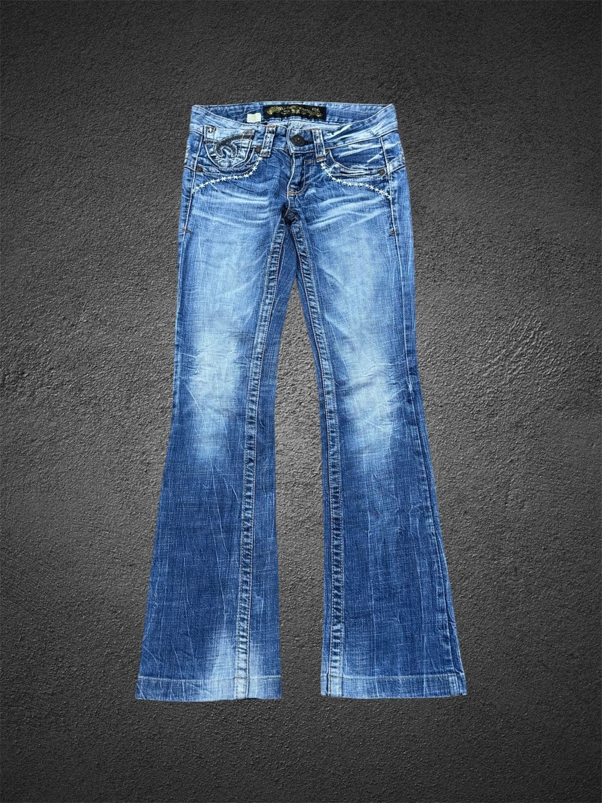 Tornado Mart Flare jeans vkei skulls redpepper gothic Size 24" / US 00 / IT 34 - 2 Thumbnail
