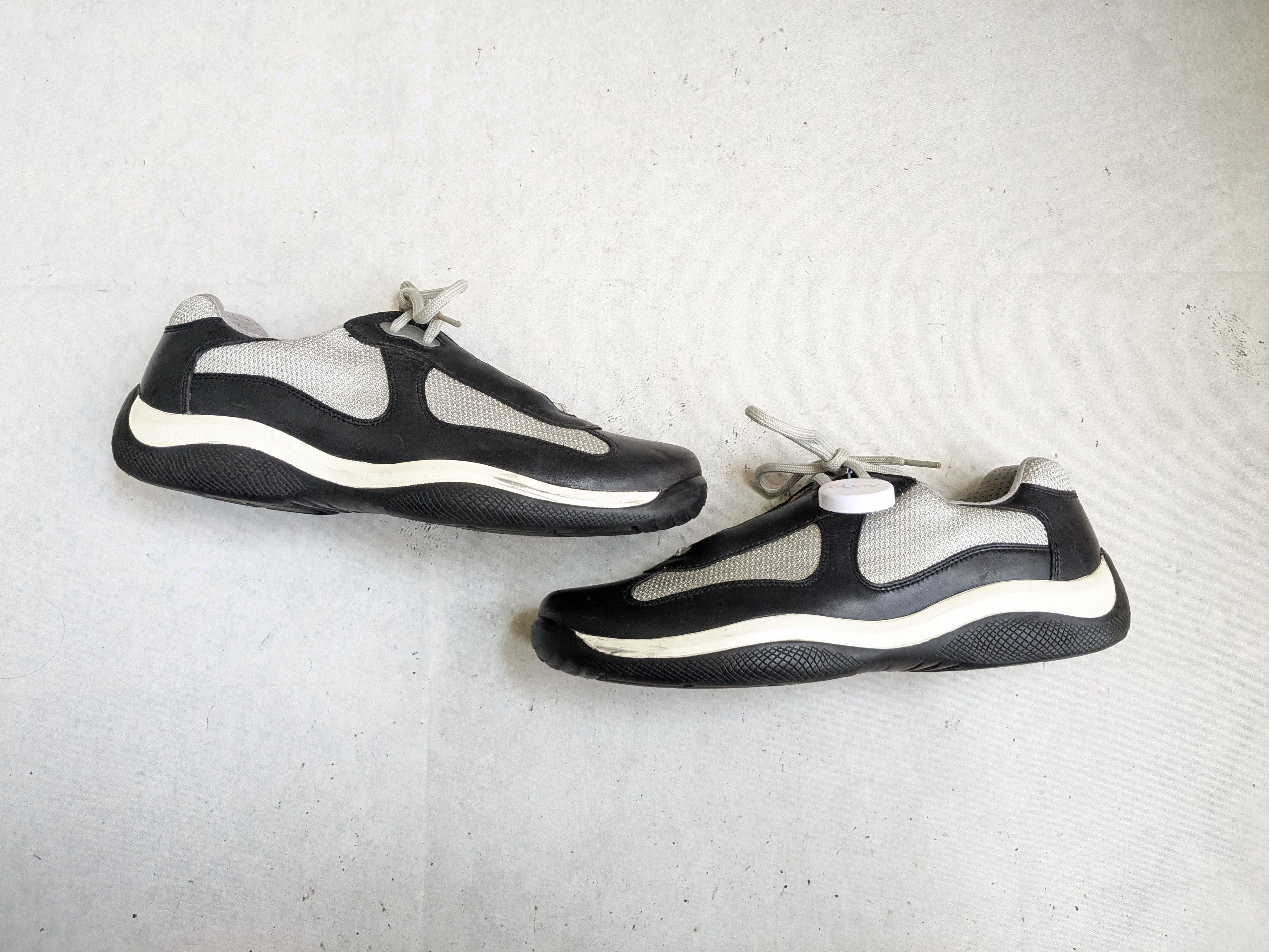 Prada Prada Sneakers Black Leather 9 Low Tops Gray Silver Size US 9 / EU 42 - 1 Thumbnail