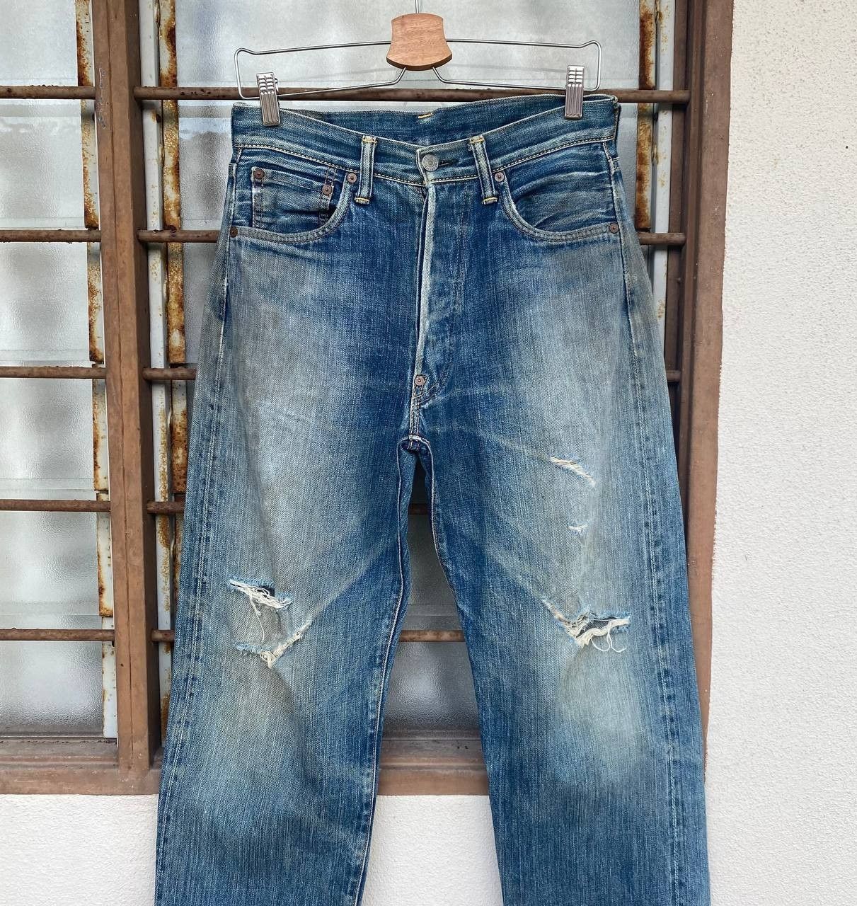 Evisu × Vintage RARE EVISU SMALL DAICOCK JAPAN SELVEDGED DISTRESSED BJ07-09 Size US 29 - 14 Thumbnail