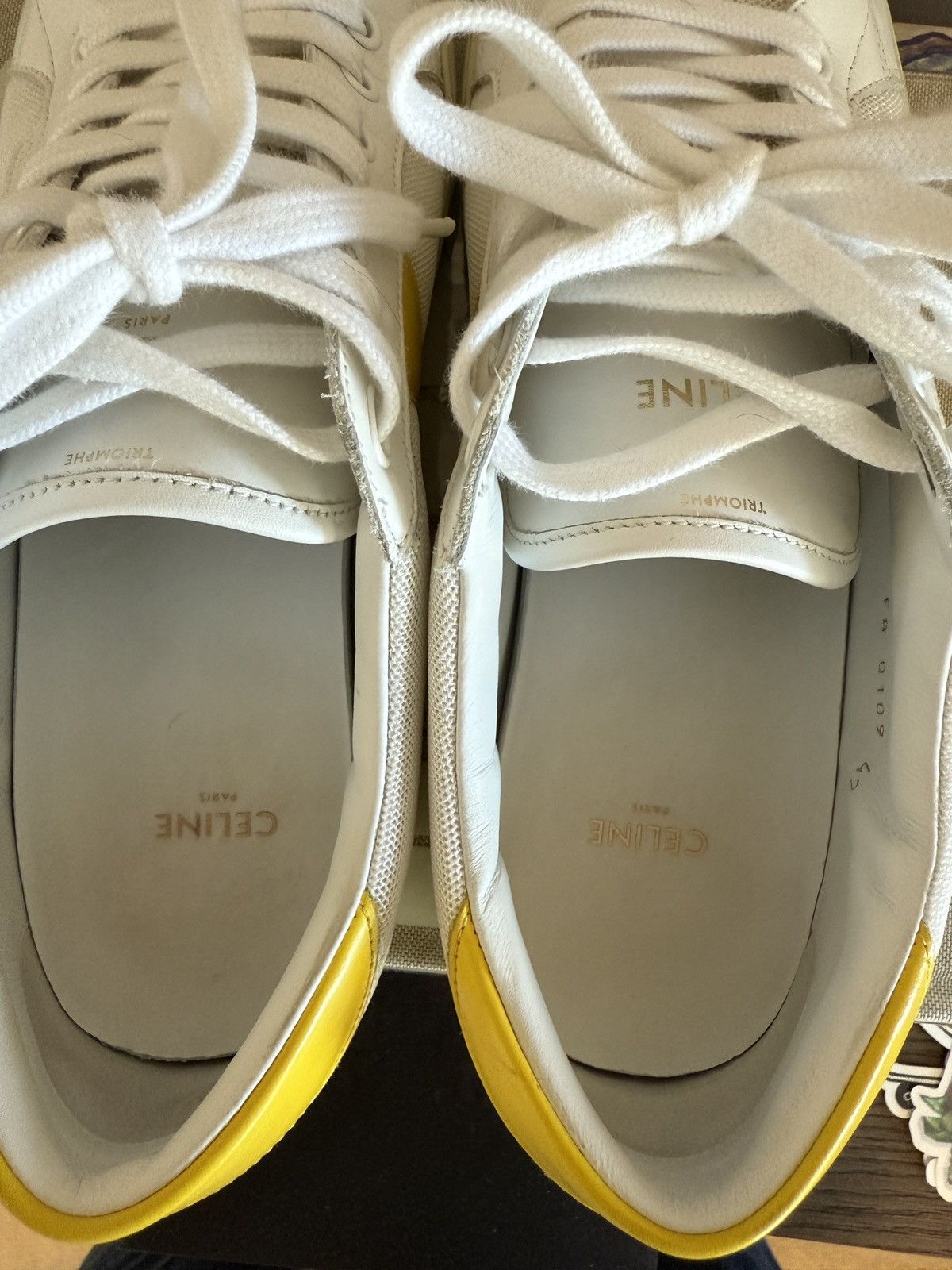 Celine × Hedi Slimane celine Triomphe Low Top in Black & Yellow Size US 9 / EU 42 - 7 Thumbnail