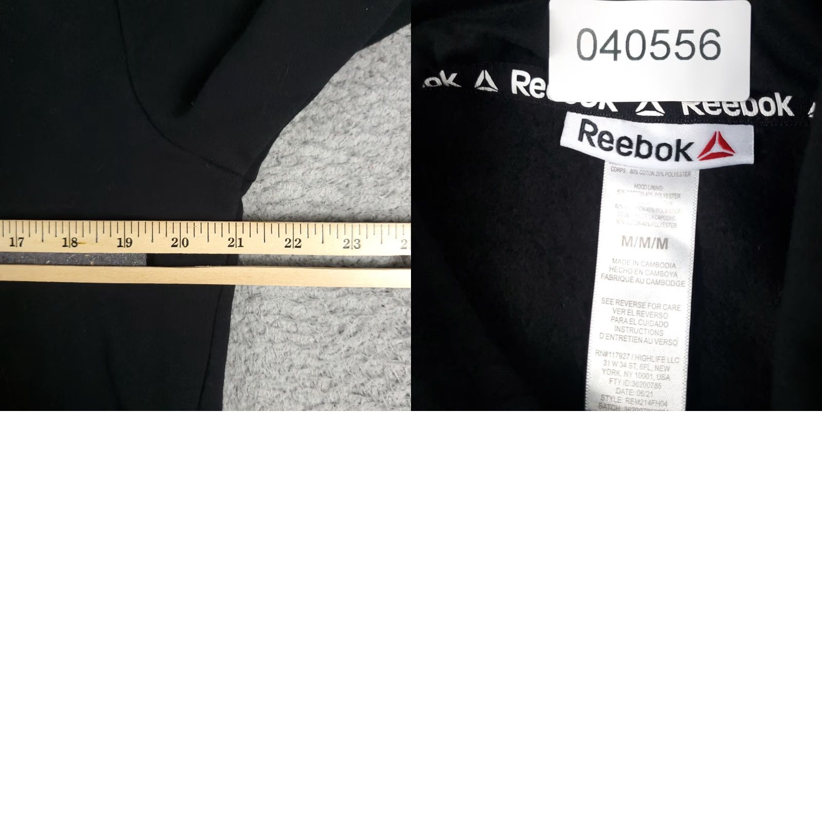 Reebok VINTAGE Reebok Hoodie Pullover Mens Medium Black Casual Sports All Seasons Size US M / EU 48-50 / 2 - 8 Thumbnail
