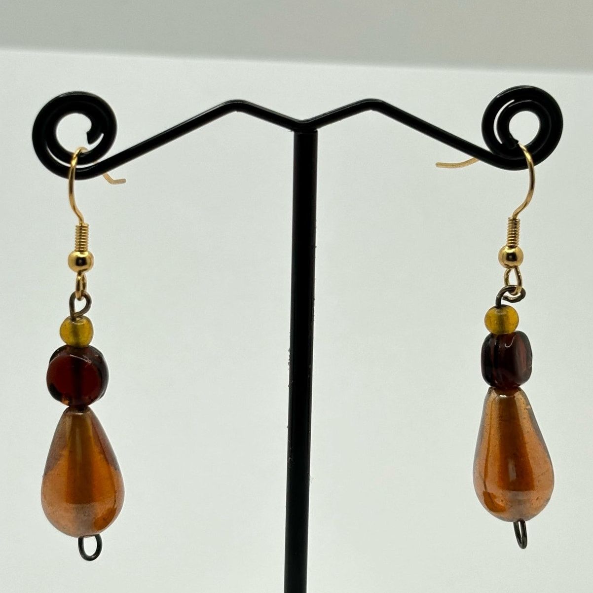 Other Brown & Gold Beaded Earrings Size ONE SIZE - 2 Thumbnail