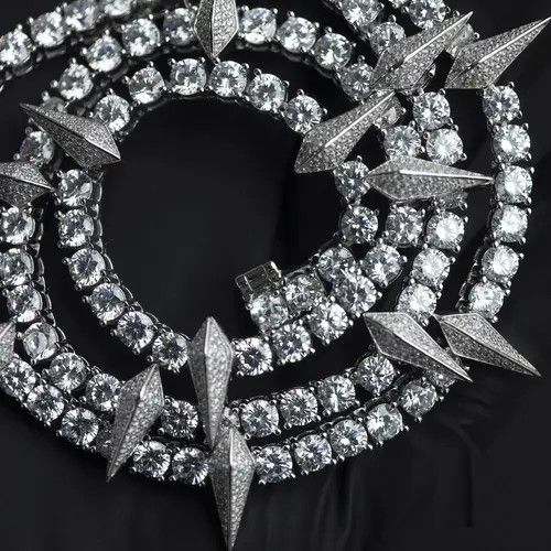 Jewelry 18" Tennis Chain Spike Charm Necklace🔥🔥🔥 Size ONE SIZE - 3 Thumbnail