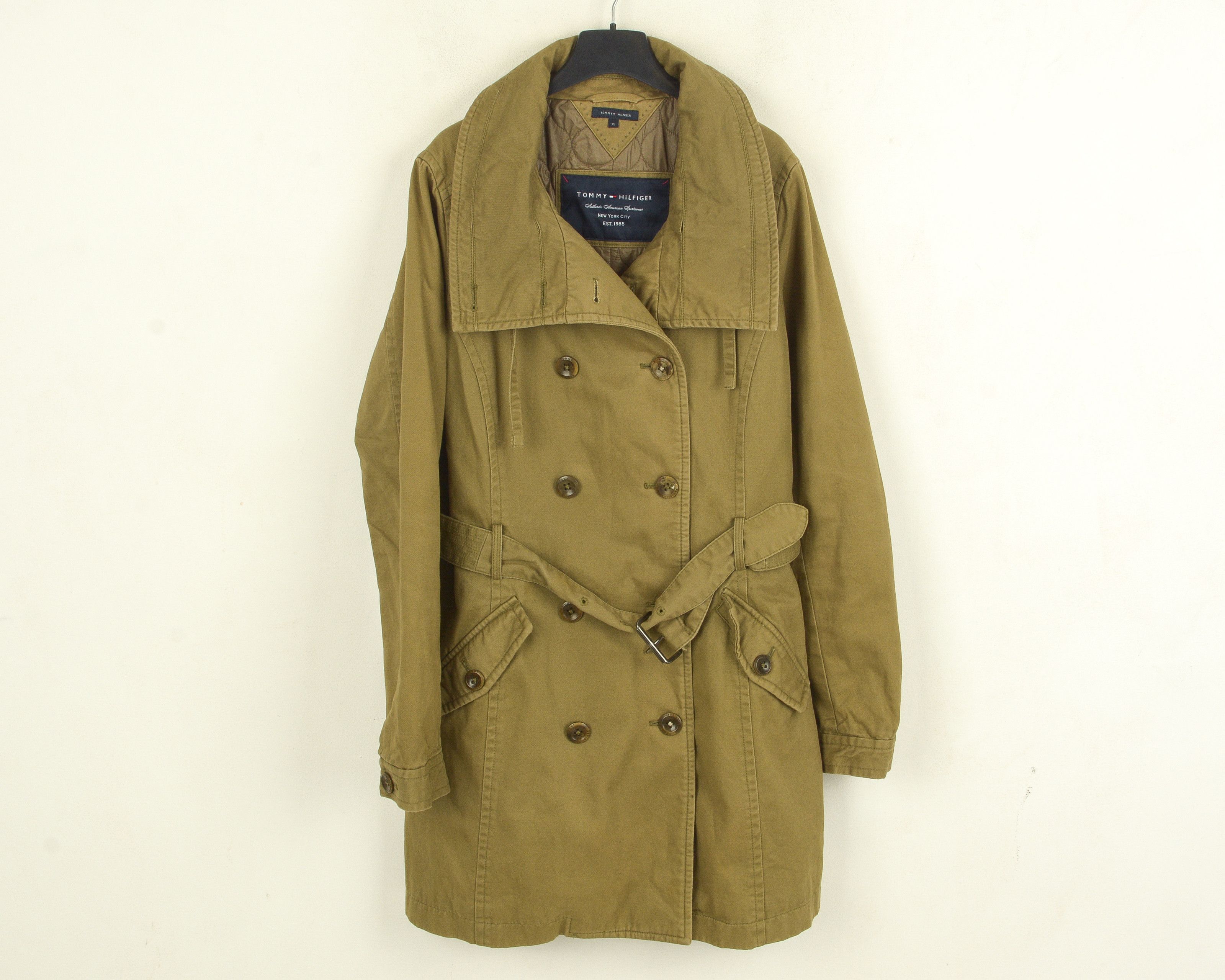 Tommy Hilfiger Women XL Jacket Coat Mac Double Breasted Belted Padded Size XL / US 12-14 / IT 48-50 - 1 Thumbnail