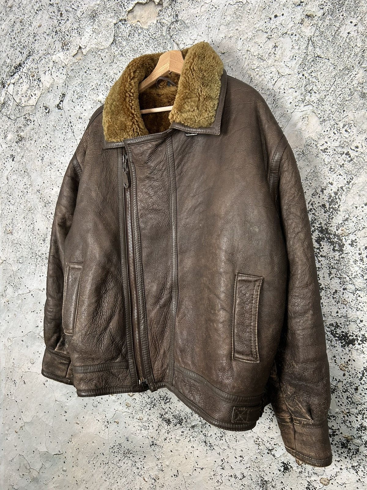 Genuine Leather Vintage Sherpa Genuine Leather Avant Garde Pilot Military Size US L / EU 52-54 / 3 - 2 Thumbnail
