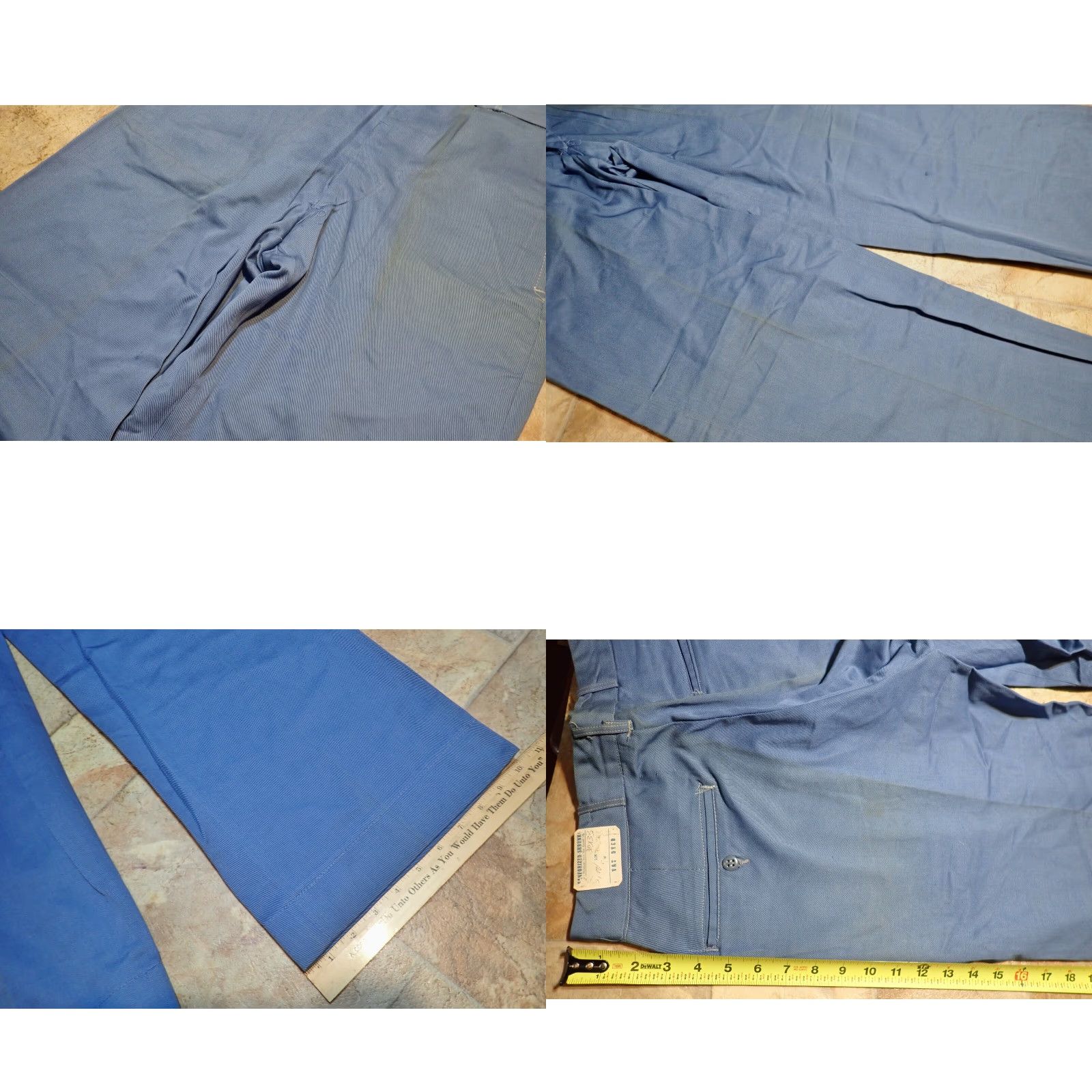 Vintage VINTAGE Deadstock NOS Cone Fabrics Cotton Pants 29x31 30x33 Button Fly Sanforized 50s Blue Denim Size US 30 / EU 46 - 8 Thumbnail