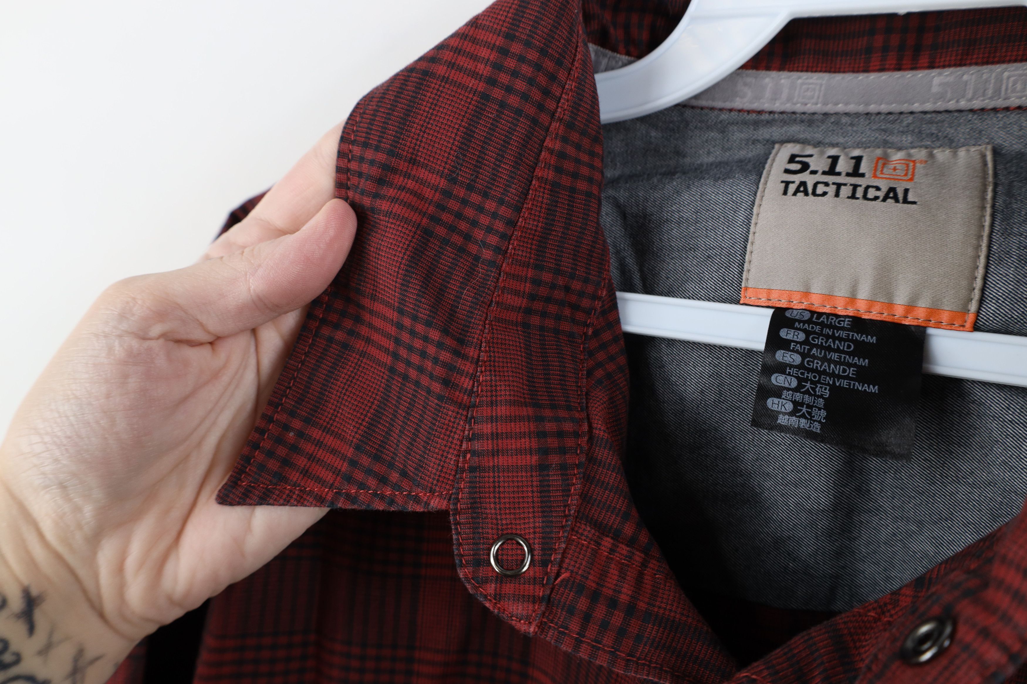 Vintage 5.11 Tactical Series Collared Uniform Button Shirt Plaid Size US L / EU 52-54 / 3 - 8 Thumbnail
