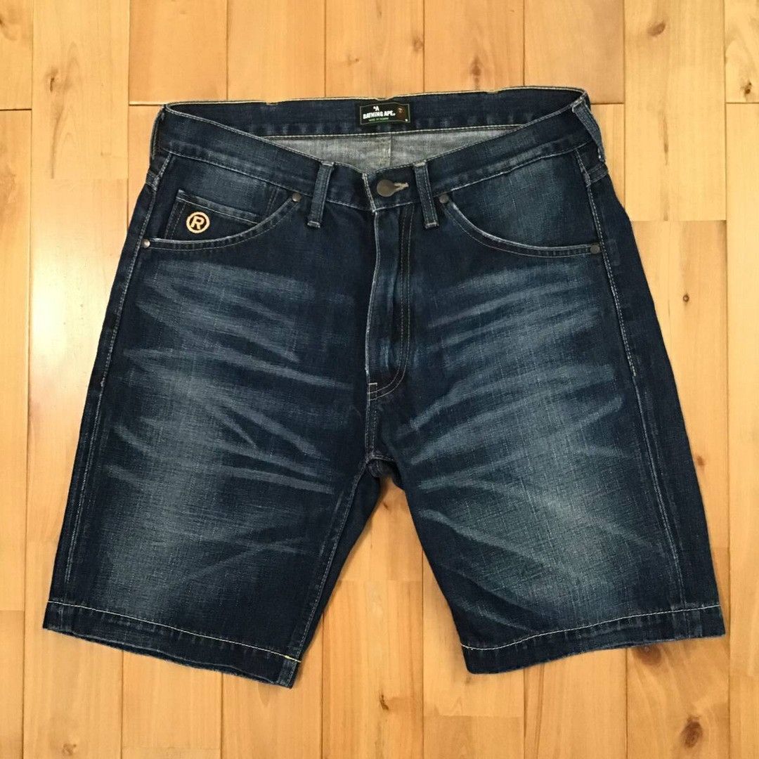 Bape 🔥Matsuyama store color🔥 BAPE LOGO Denim Shorts NIGO ★size S Size US 30 / EU 46 - 4 Thumbnail
