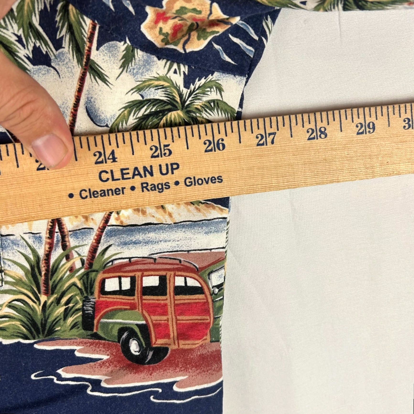 ALOHAS VINTAGE Hawaii Button-Up Shirt Mens XL Navy Blue Volcano Woody Wagon Print Aloha Size US XL / EU 56 / 4 - 5 Thumbnail