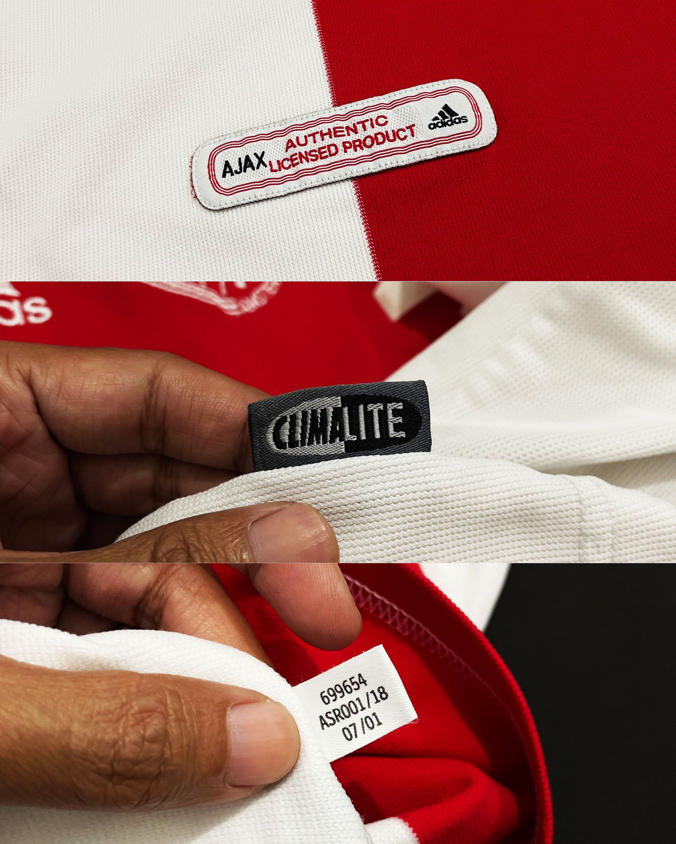 Adidas Ajax Amsterdam Home Kit 2001 2002 Size US L / EU 52-54 / 3 - 8 Thumbnail