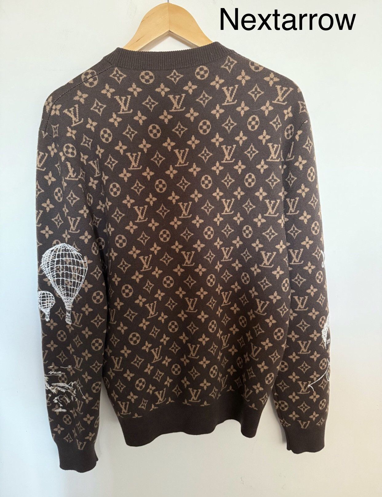 Louis Vuitton LOUIS VUITTON FW23 Brown Logo Neck Long Sleeve Knitted Shirt Size US S / EU 44-46 / 1 - 2 Thumbnail