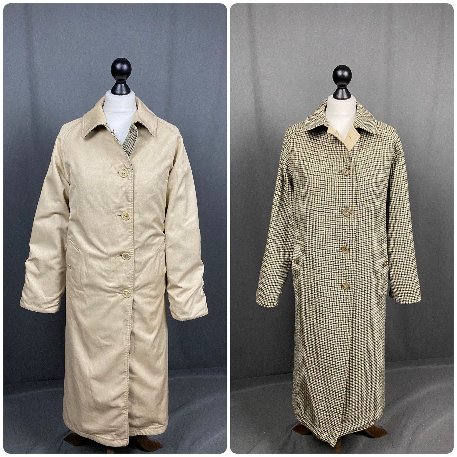 Burberry Burberry Women's Beige / Green Reversible Wool Coat Size 16 Size XL / US 12-14 / IT 48-50 - 1 Thumbnail