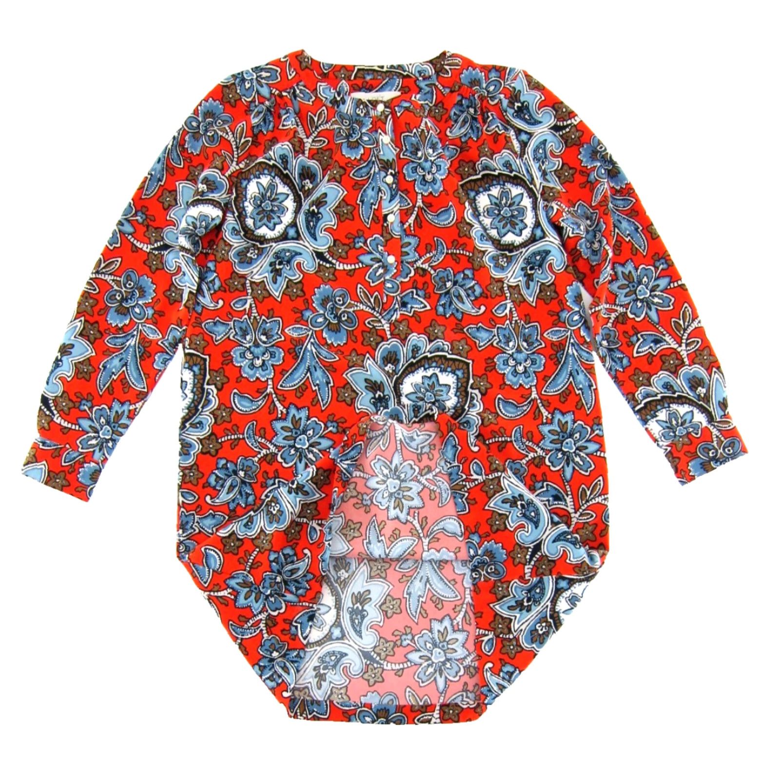 Loft Ann Taylor Loft Floral Long Sleeve Tunic Shift Dress Small Red Size S / US 4 / IT 40 - 5 Thumbnail