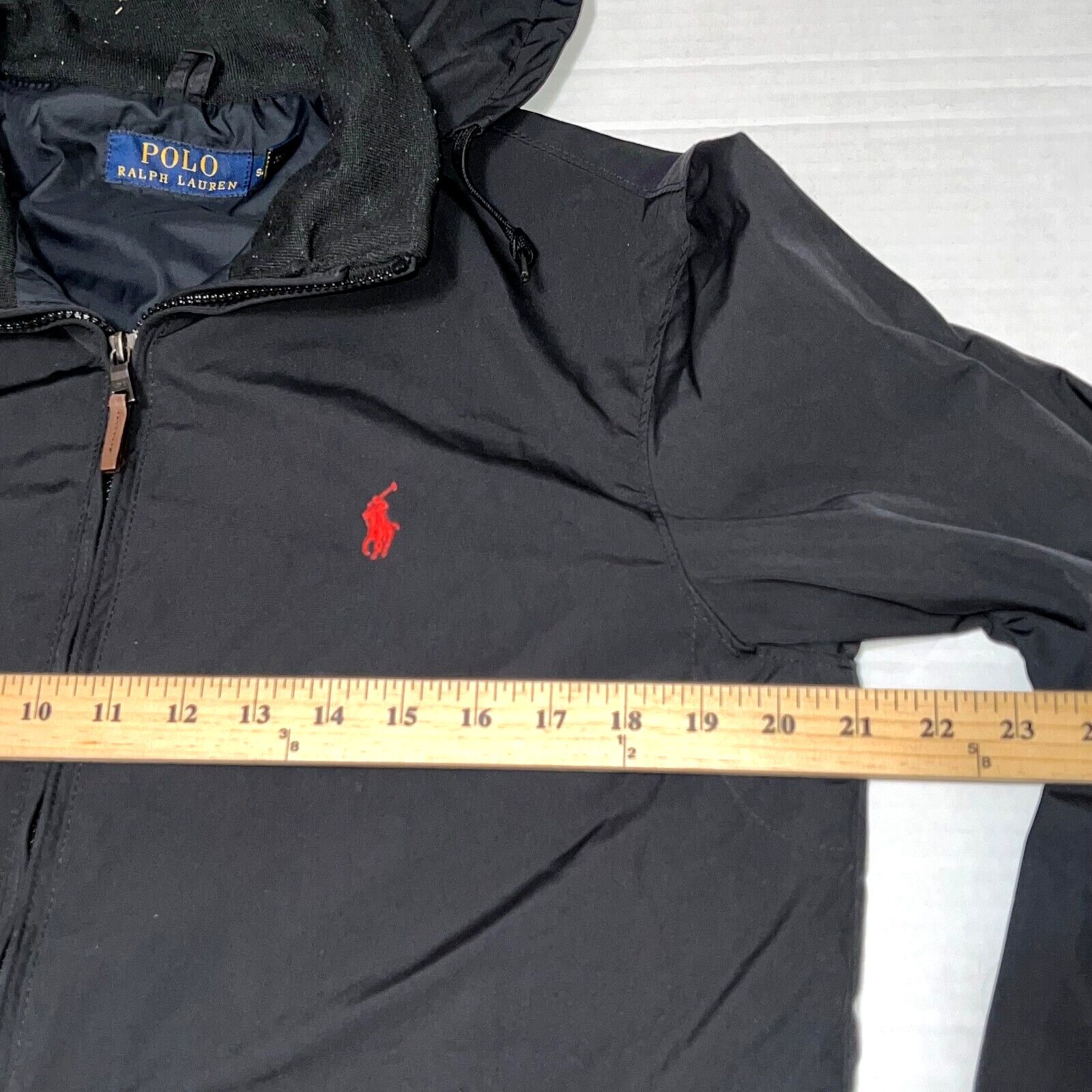 Polo Ralph Lauren Polo Ralph Lauren Full Zip Rain Jacket Mens Small Black Hood Size US S / EU 44-46 / 1 - 10 Thumbnail