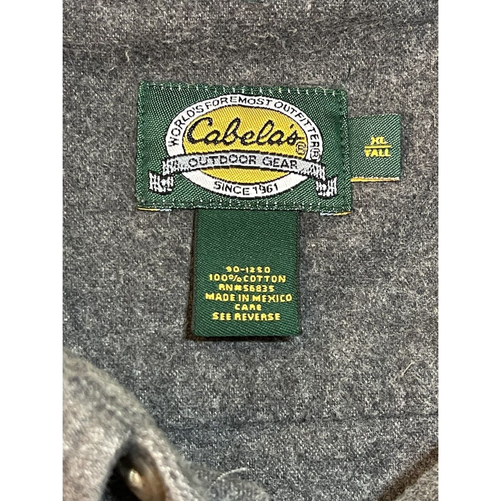 Vintage VINTAGE Cabela's Chamois Flannel Shirt Heavyweight Button-Up Men’s Big & Tall XLT Gray Hunting Size US XL / EU 56 / 4 - 3 Thumbnail