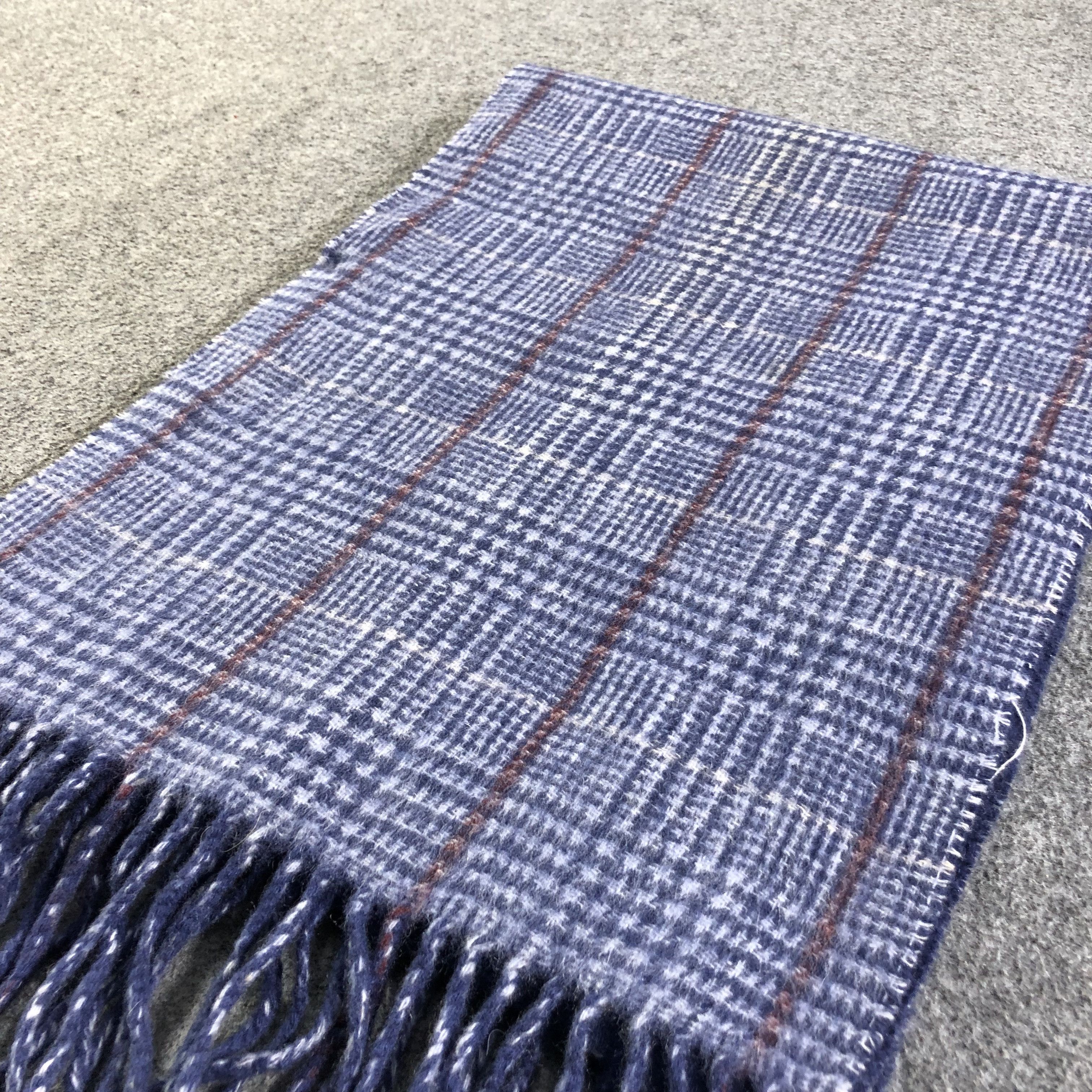 Paul Stuart Paul Stuart Gingham Wool Scarf Muffler V1277 Size ONE SIZE - 2 Thumbnail