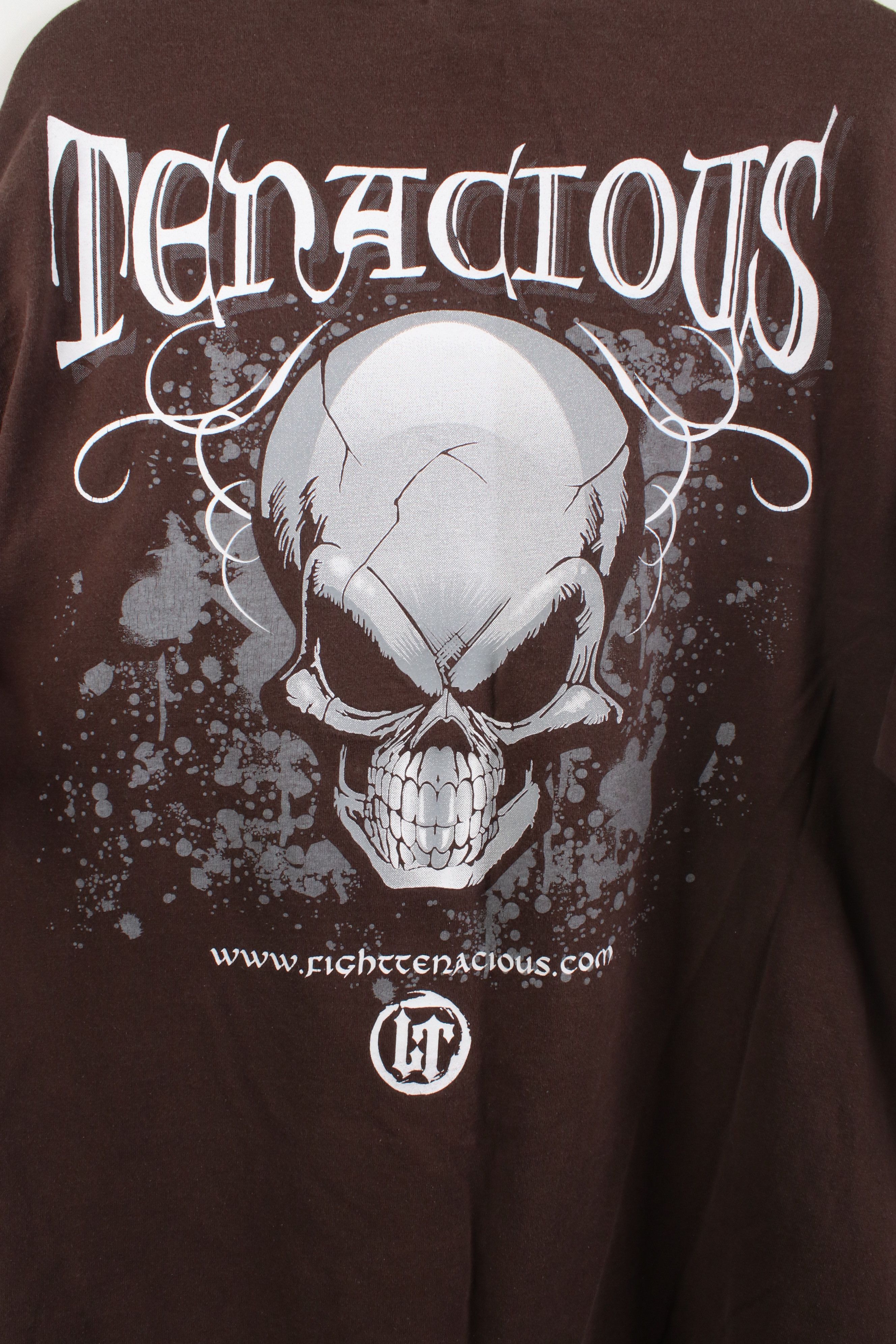 Vintage Vintage Y2K Fight Tenacious Skull Flames Long Sleeve T-Shirt Size US L / EU 52-54 / 3 - 11 Thumbnail
