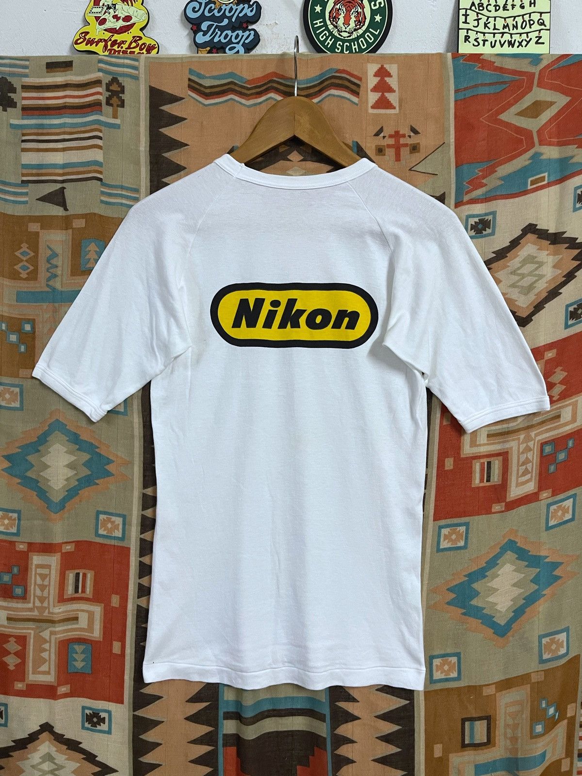 Nikon × Vintage Vintage 80’s Nikon T shirt Raglan Xs fit S stretch Punk Size US XS / EU 42 / 0 - 7 Thumbnail