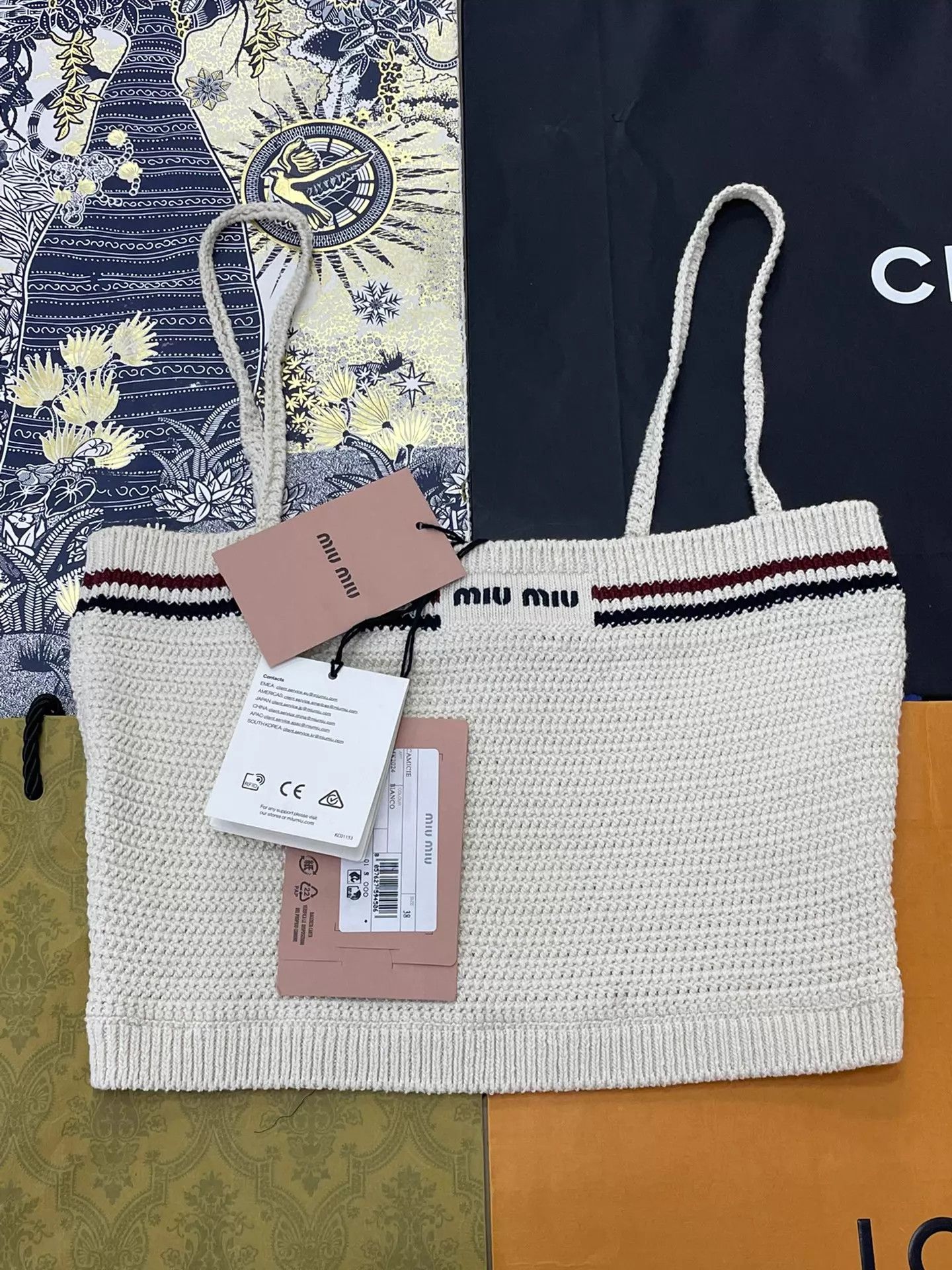 Miu Miu MIU MIU Cream Knit Camisole Top 38 Size XS / US 0-2 / IT 36-38 - 2 Thumbnail