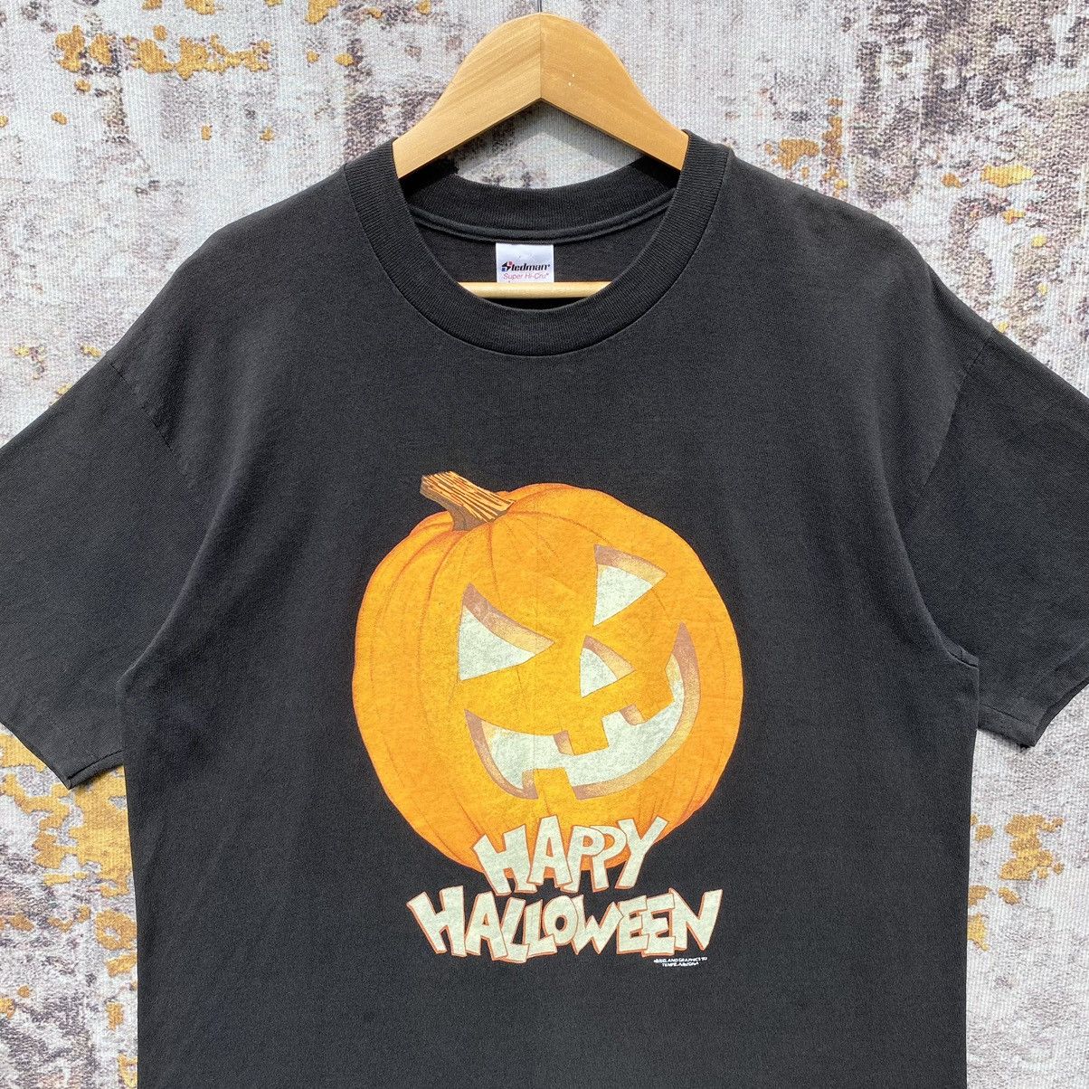 Other Vintage 90s Happy Halloween Shirt Pumpkin Happy Halloween Size US L / EU 52-54 / 3 - 5 Thumbnail